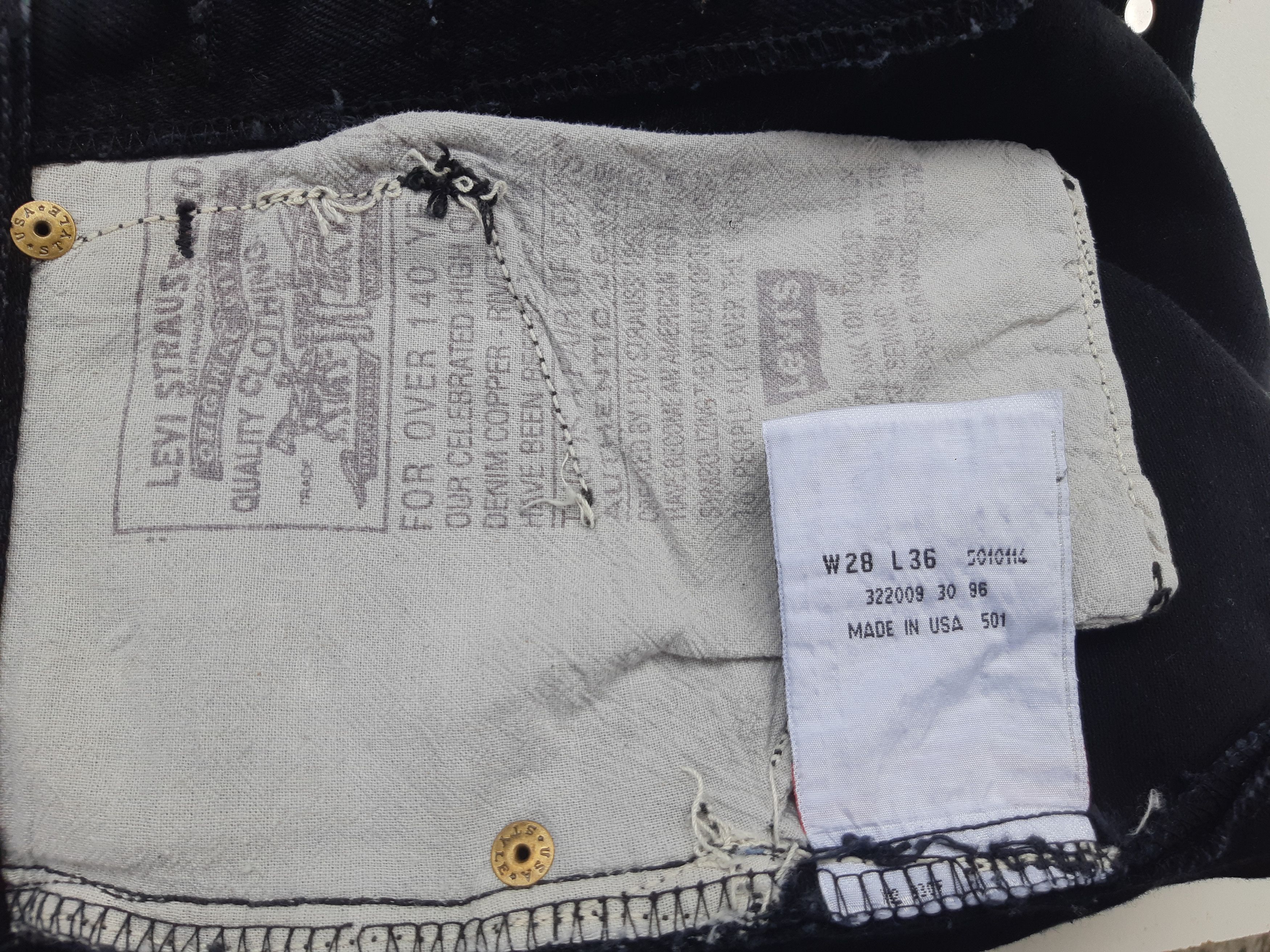 Levi's Vintage 90s LEVIS 501 Original Fit USA size W28/L36 NWT Size 28" / US 6 / IT 42 - 7 Thumbnail