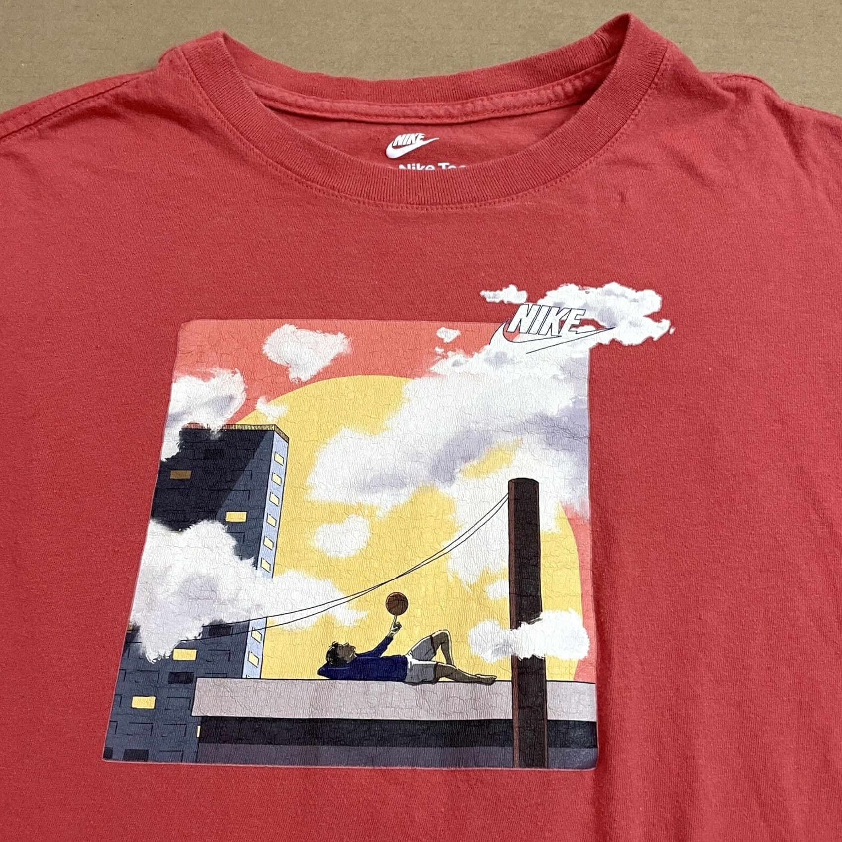 Nike Nike Shirt Adult Large Red Basketball Athletic Outdoors Mens Short Sleeve Size US XXL / EU 58 / 5 - 2 Thumbnail