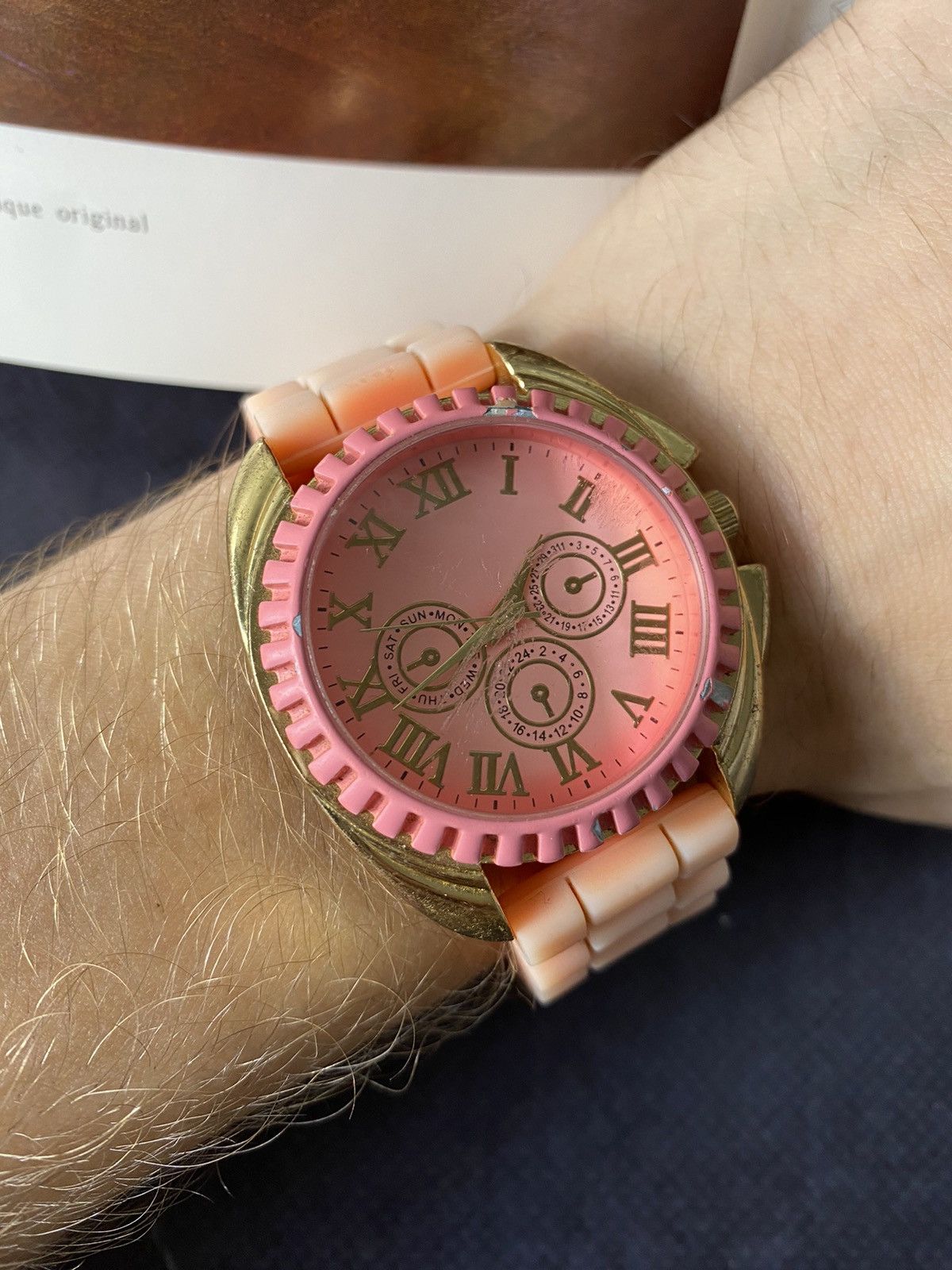 Jewelry Vintage Pink Watch with Roman Numerals Size ONE SIZE - 3 Thumbnail