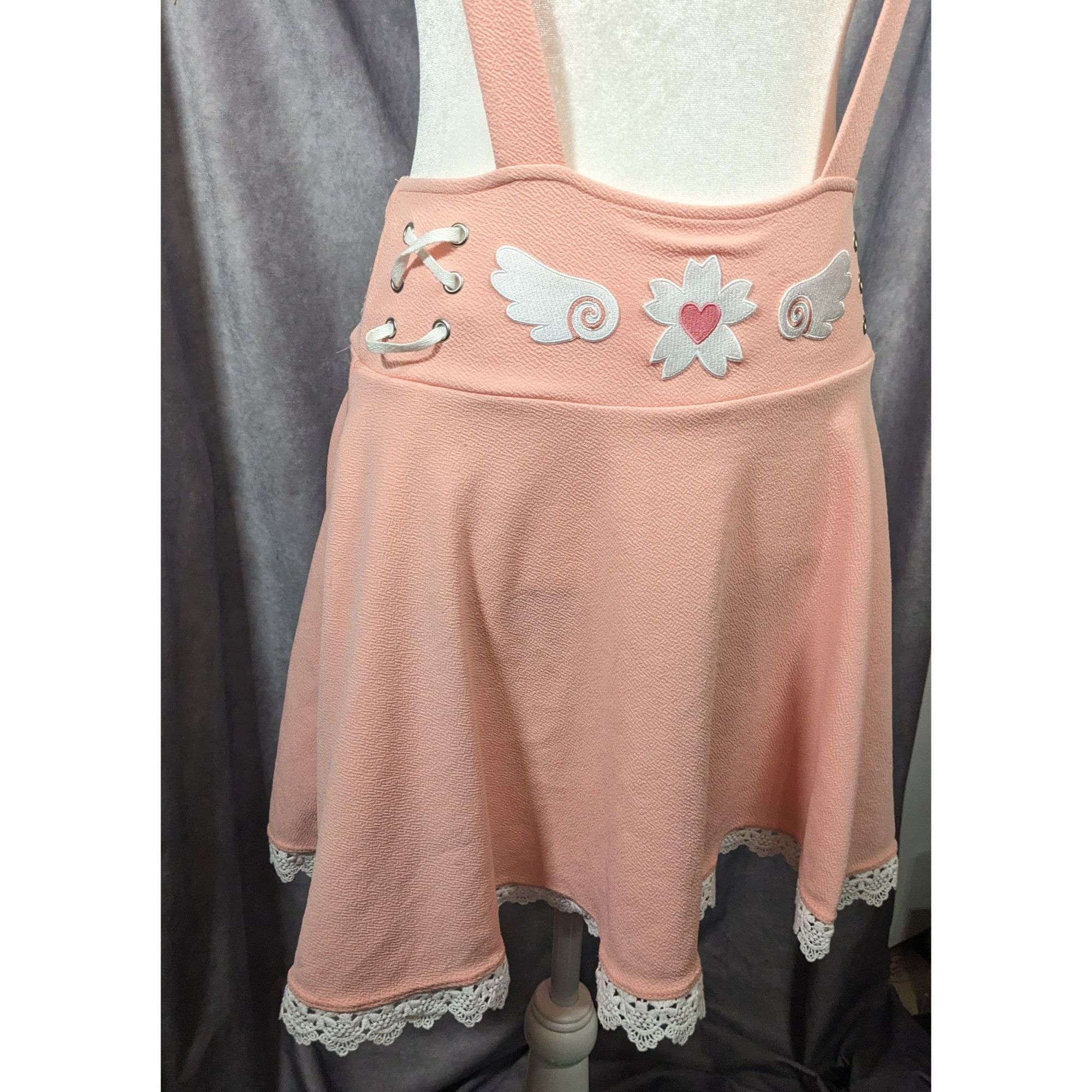 Other Midnight Hour Pink Sakura Lace Edge Suspender Skirt Size Sma Size 28" / US 6 / IT 42 - 10 Thumbnail