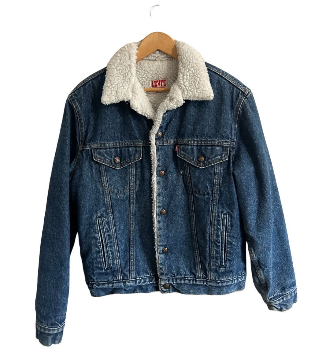 Image of Levis x Made In USA Vintage Levi’S Denim Sherpa Jacket Made In Usa, Men's (Size Large)