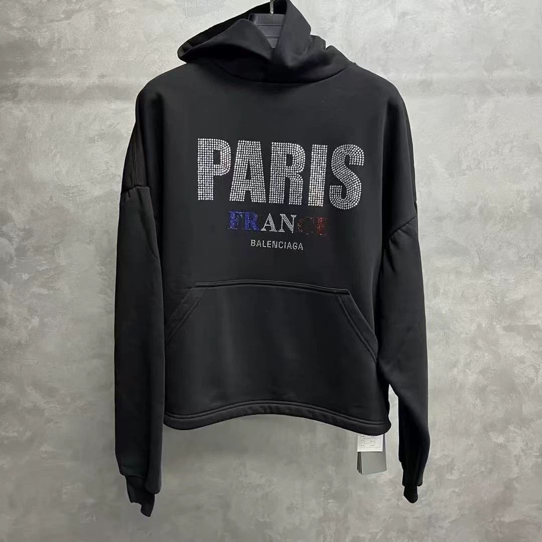 Balenciaga Balenciaga 24 Black Letter Print Cropped Hoodie Size US M / EU 48-50 / 2 - 1 Thumbnail