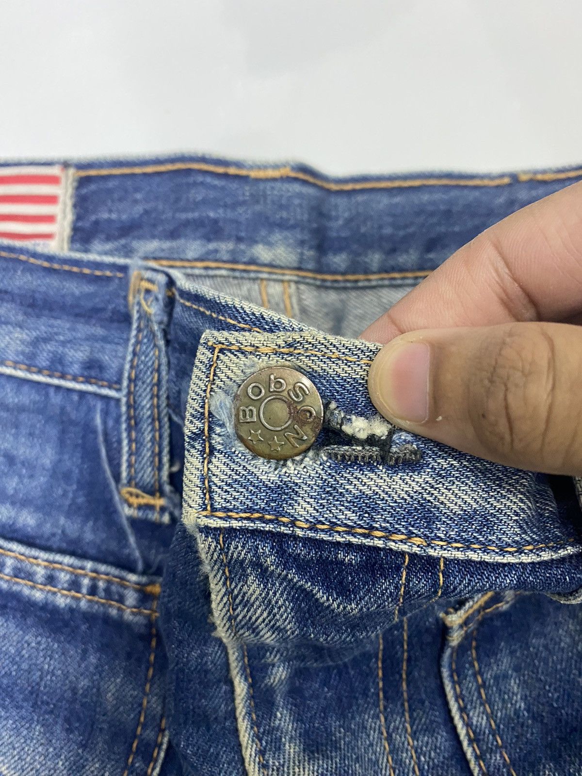 If Six Was Nine FLARED🔥BOBSON FLARE BOOTCUT DISTRESS DENIM JEANS Size US 28 / EU 44 - 8 Thumbnail