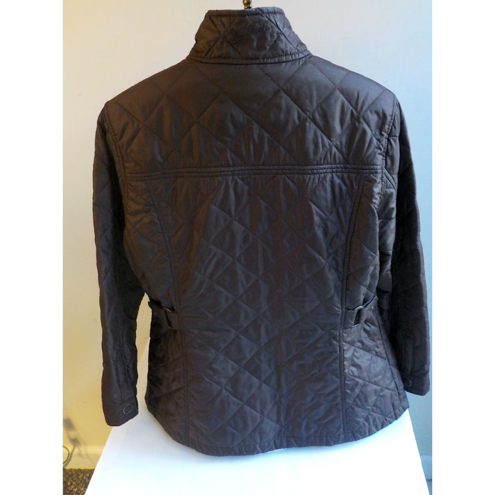 Vintage WOOLRICH Zipper Front Quilted Women's Jacket Brown Polyester Large L +Pockets+Adjustable Cuffs/Waist Good Condition Size L / US 10 / IT 46 - 4 Thumbnail