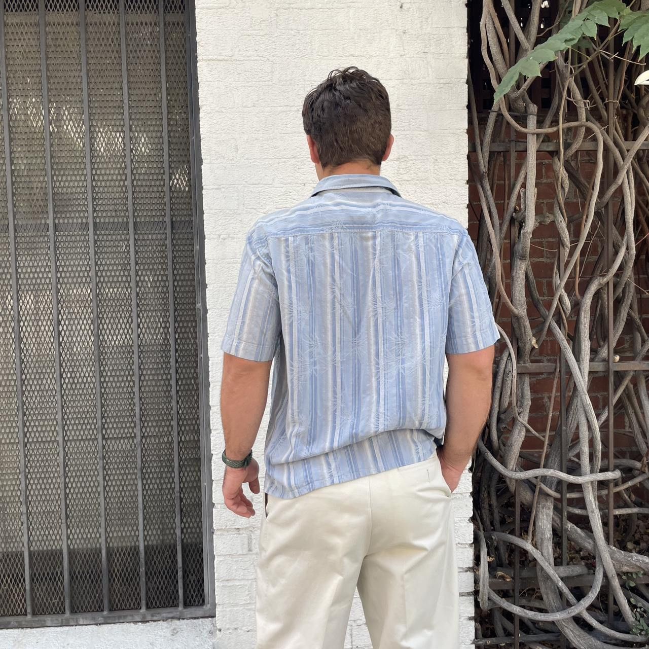 Zara Vintage California shirt co. Blue striped short Size US L / EU 52-54 / 3 - 3 Thumbnail
