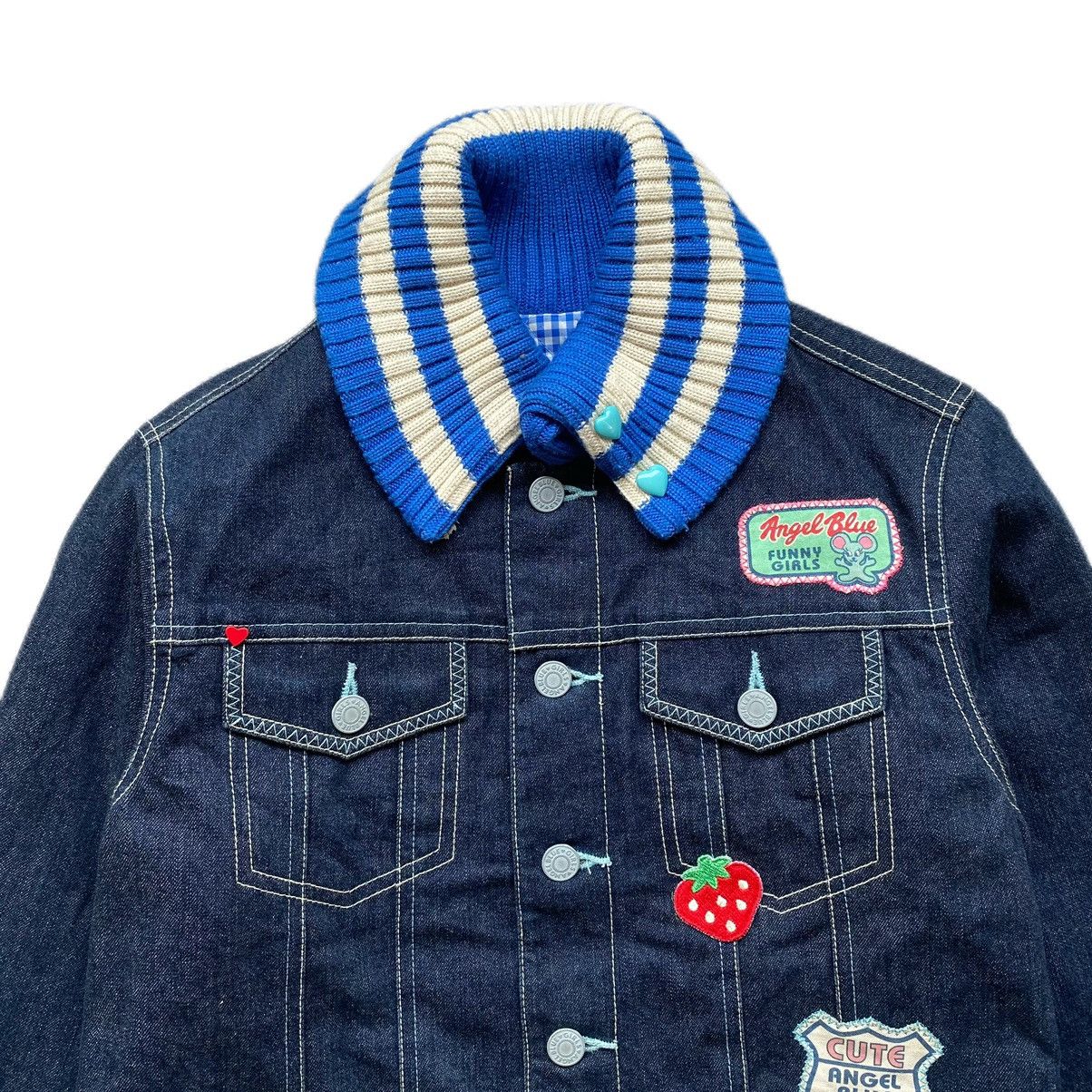 Angel Blue × Hysteric Glamour × Japanese Brand Angel Blue 2000s - Hybrid Knitted & Denim Jacket Size M / US 6-8 / IT 42-44 - 6 Thumbnail