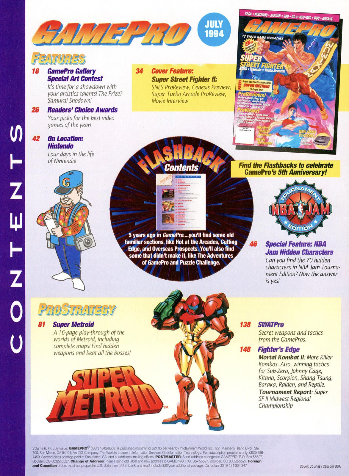 Designer Vtg GamePro Magazine July 1994 Street Fighter Metroid SNES Size ONE SIZE - 2 Thumbnail