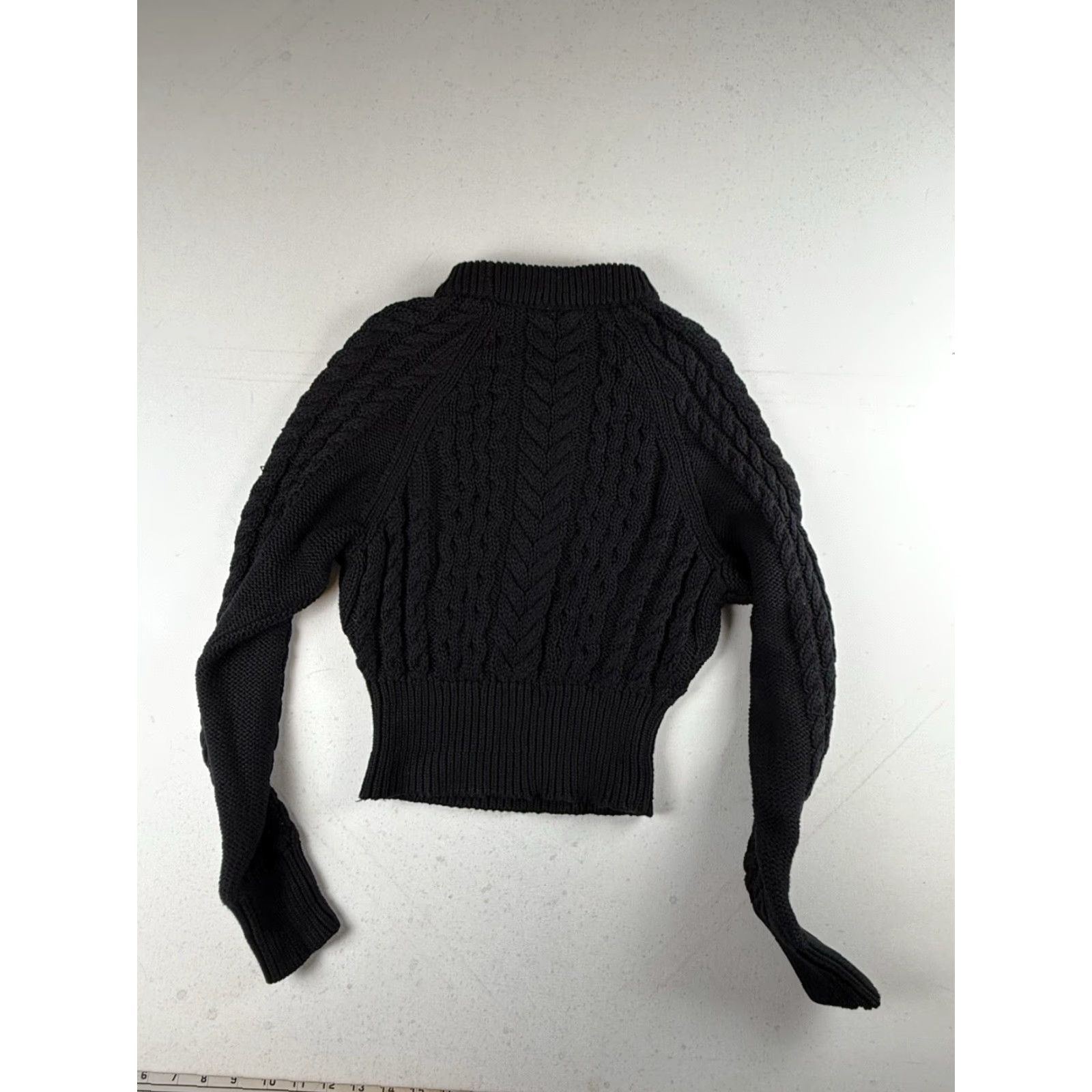 Anthropologie VINTAGE Anthropologie Sweater XS Black Cable-Knit Mock Neck Women Pullover XS Black Mock Neck Cable-Knit Sweater Anthropologie Women Pullover Size XS / US 0-2 / IT 36-38 - 5 Thumbnail