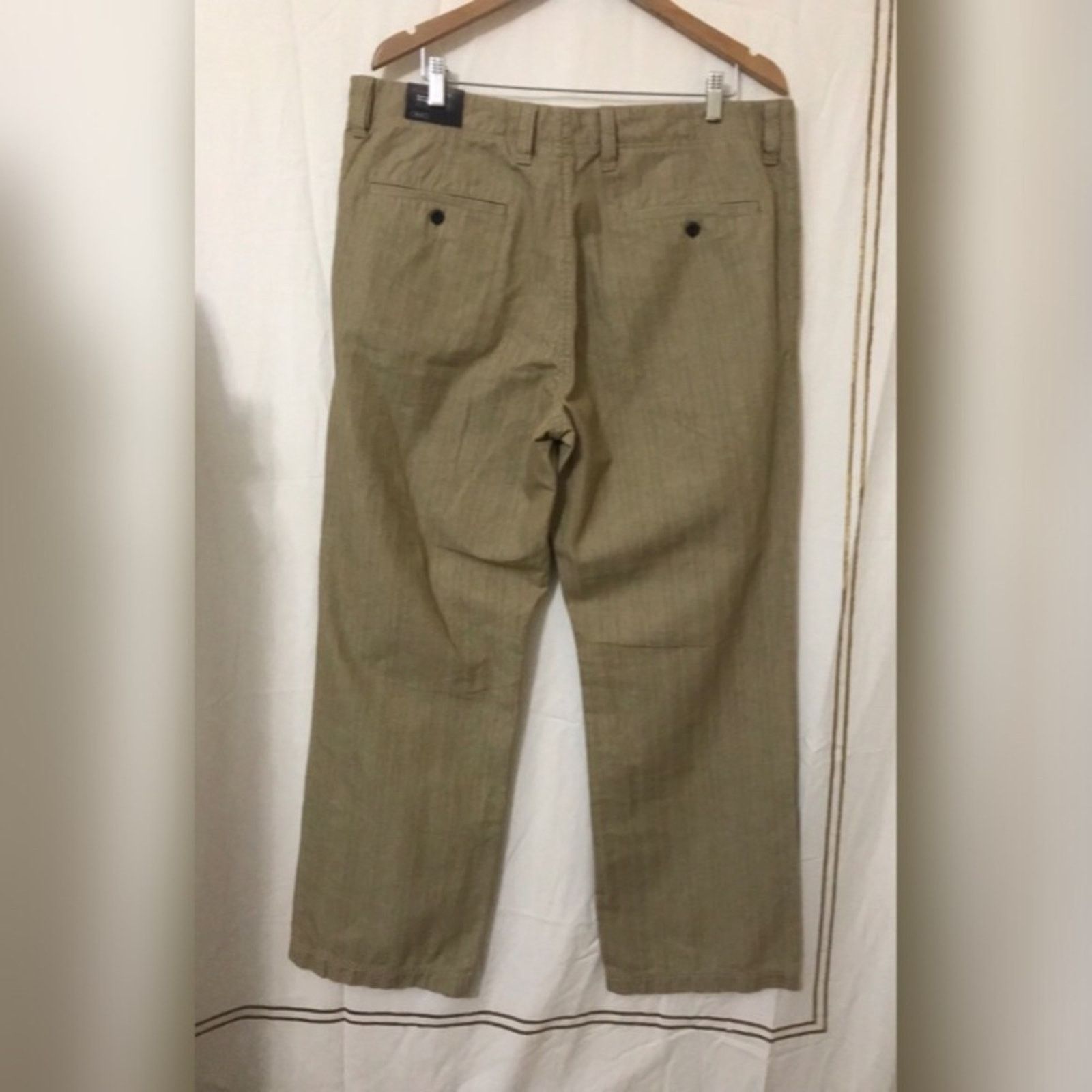 Express Express Producer Chino Khaki Boot Leg Dress Pants Size US 38 / EU 54 - 5 Thumbnail