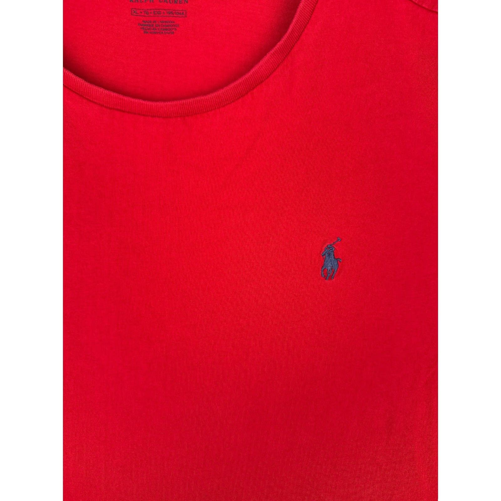 Ralph Lauren Polo Ralph Lauren Shirt Men XL Red Short Sleeve Crew Neck 100% Cotton Logo Embroidered Classic American Mens Size US XL / EU 56 / 4 - 6 Thumbnail