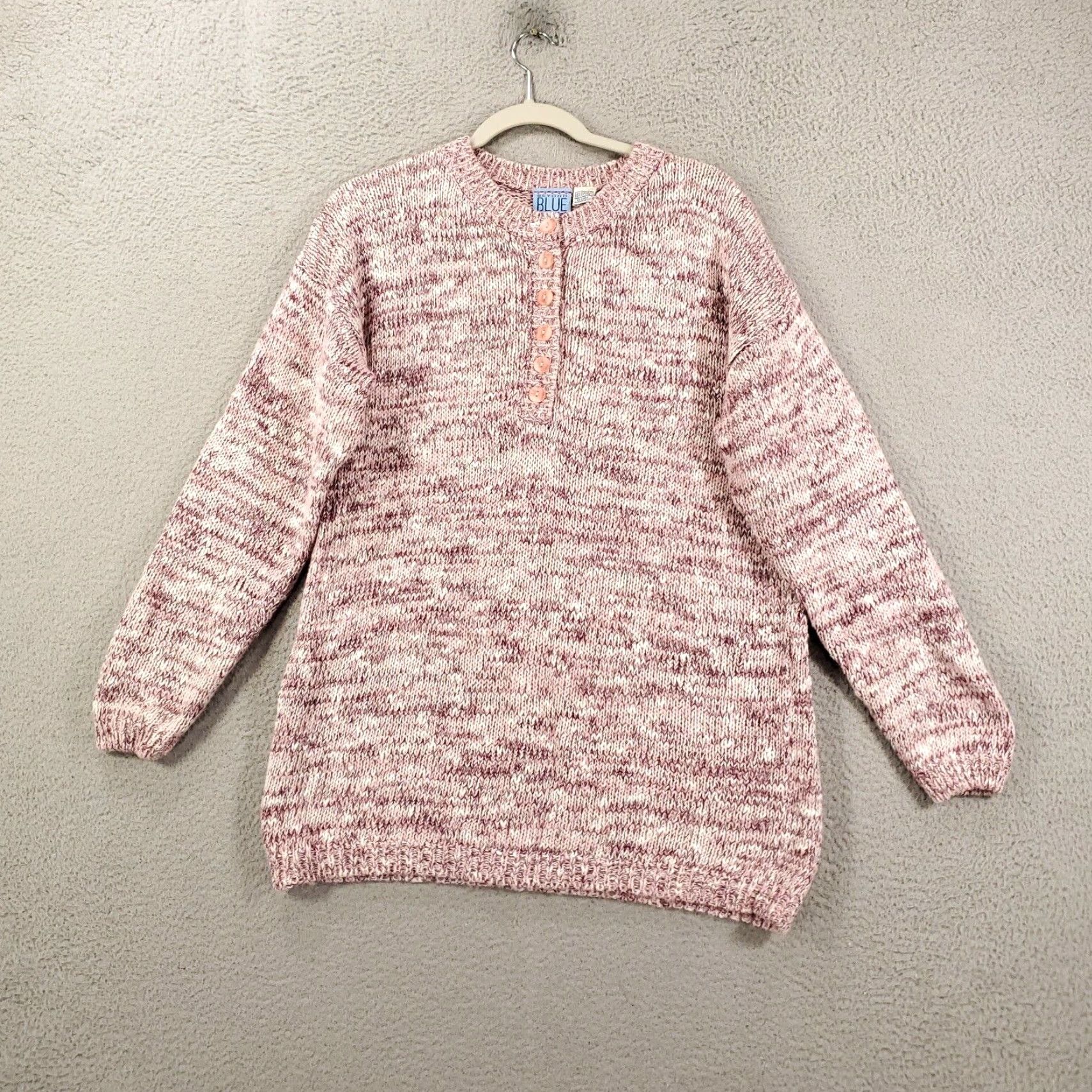 Vintage VINTAGE Beyond Blue Womens Sweater Pullover Knit Crew Neck Long Sleeve Button 80s 90s Pink Purple Heathered M Adult Womens Size M / US 6-8 / IT 42-44 - 2 Thumbnail