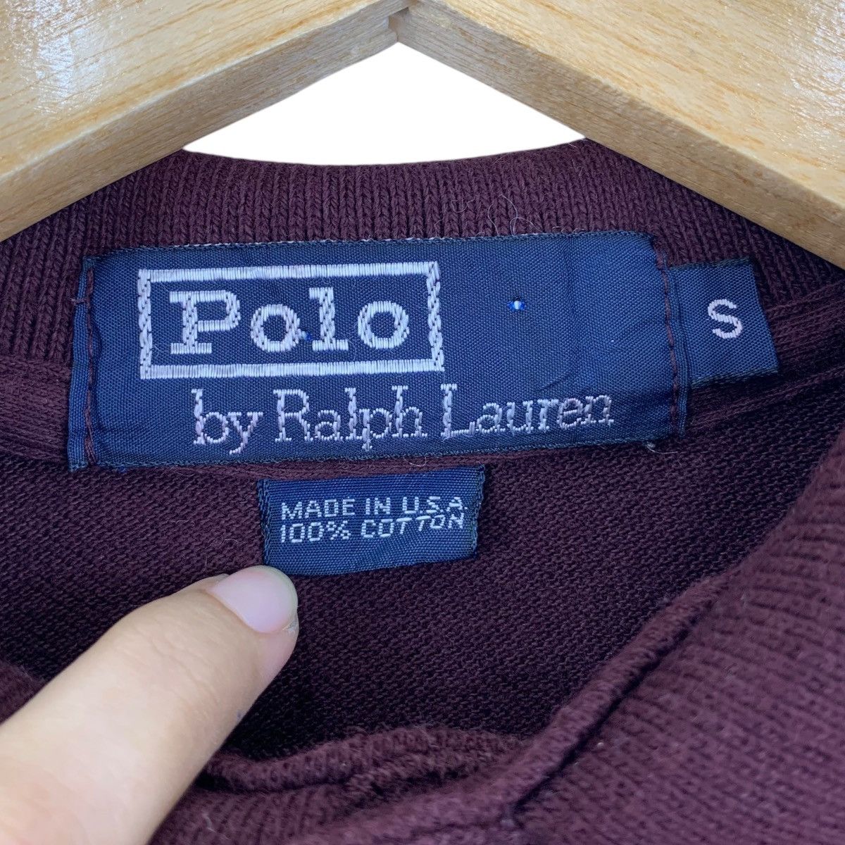 Vintage 90’ POLO RALPH LAUREN Small Pony Maroon Tee Shirt