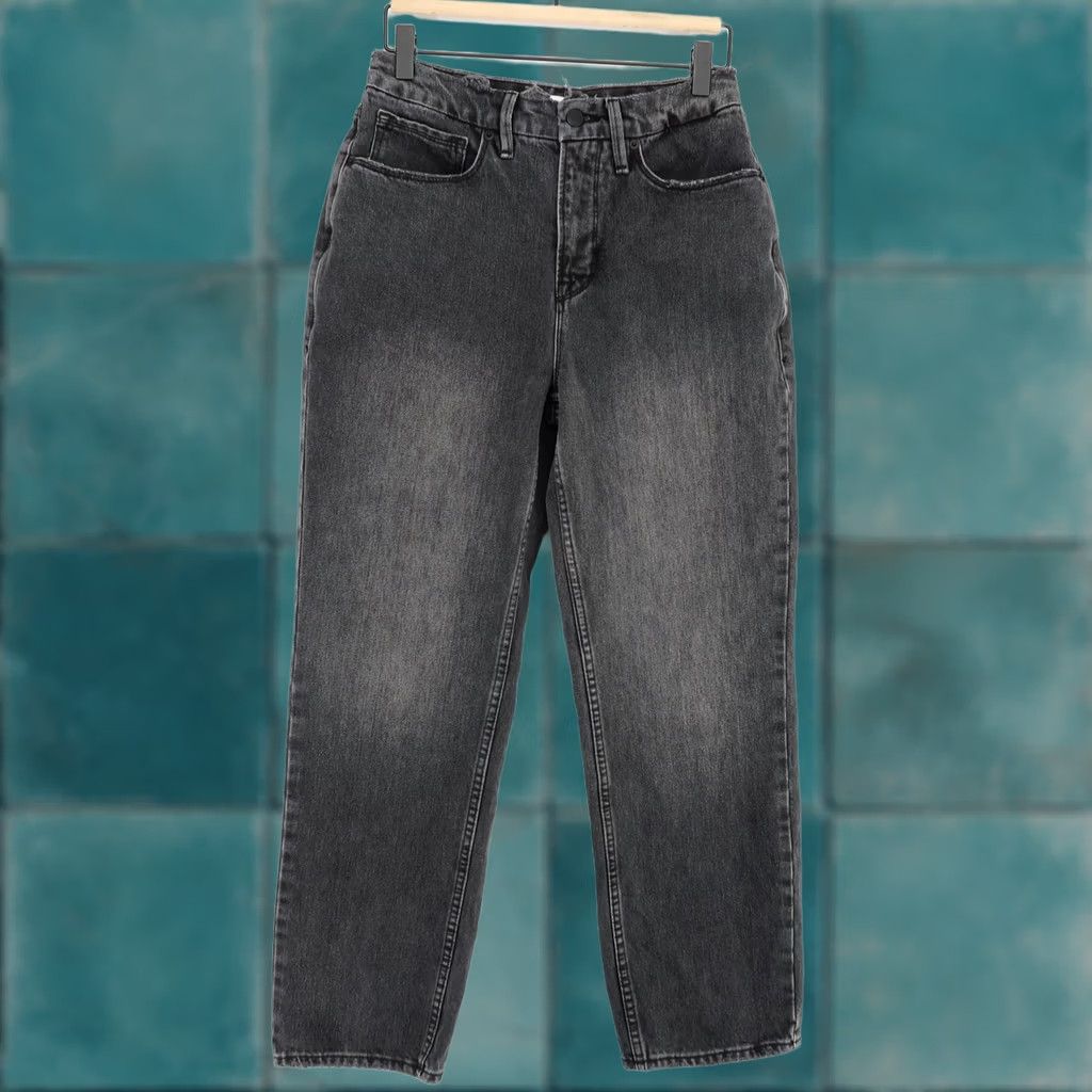 Good American Good American Good Heritage Jeans Womens 4/27 Black Icon Straight Leg High Rise Size 27" / US 4 / IT 40 - 1 Thumbnail