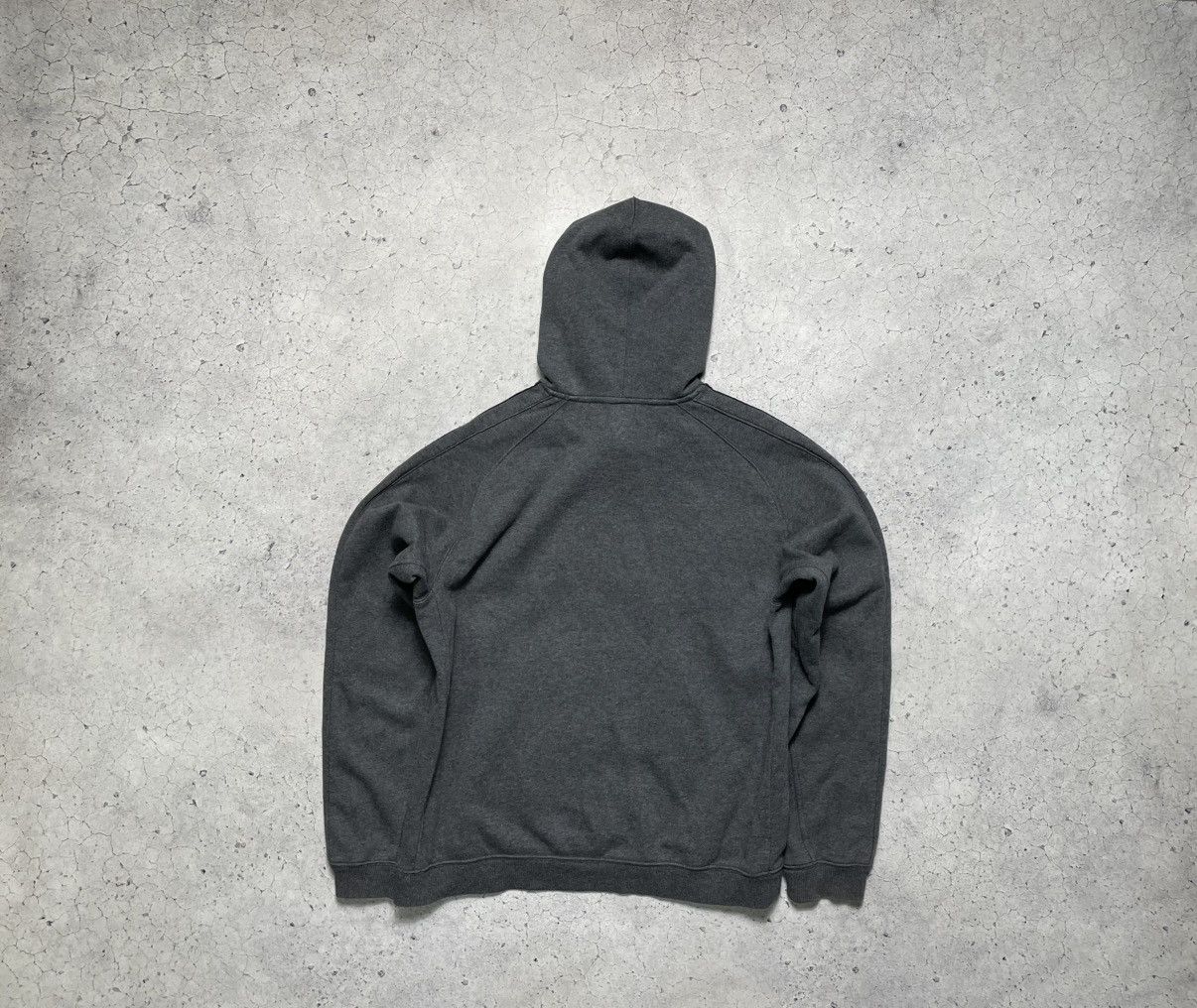 Nike × Vintage Vintage Baggy Nike Big Swoosh Drill Hoodie Y2K Grey Size US M / EU 48-50 / 2 - 2 Thumbnail
