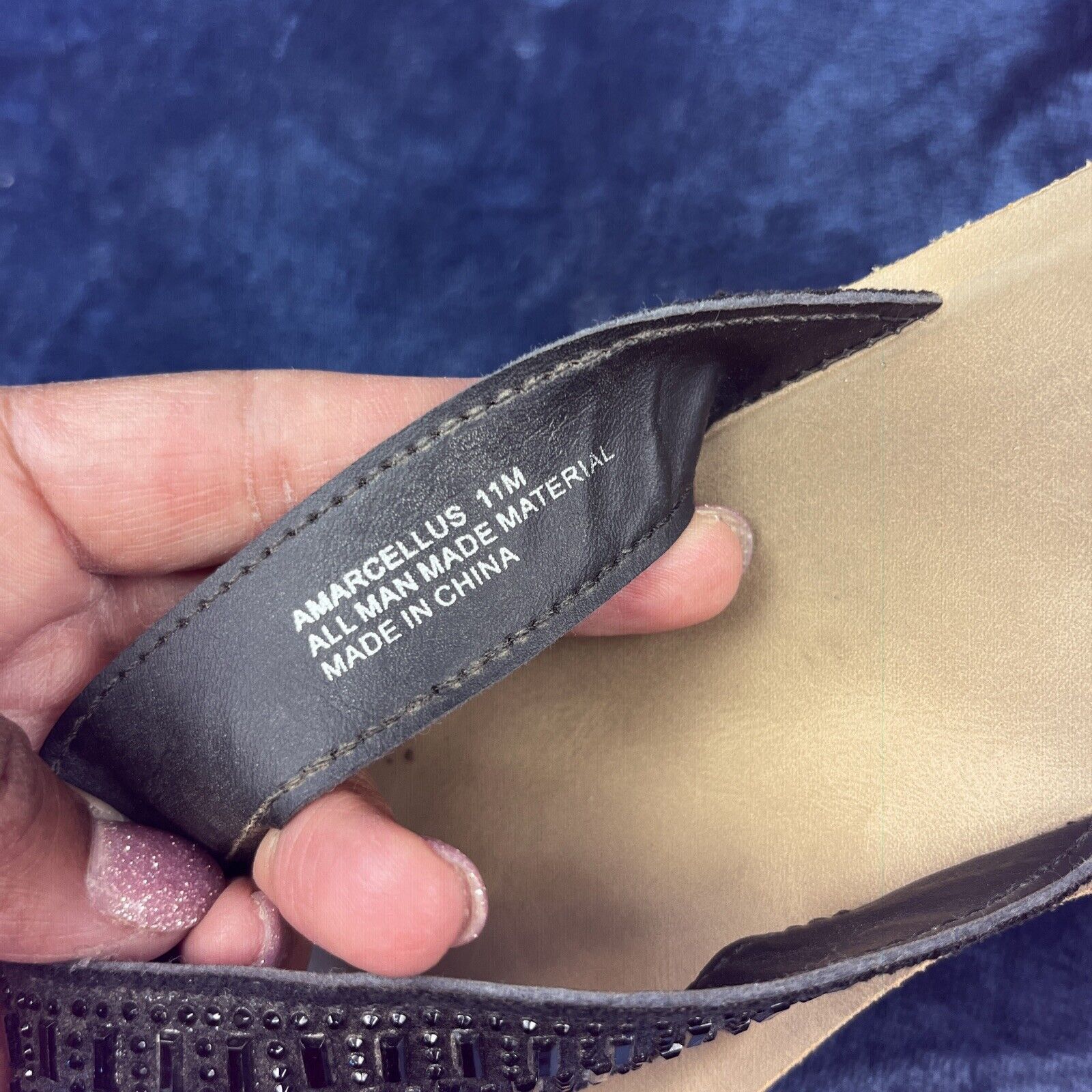 Other Andiamo Amarcellus Black Rhinestones Thong Sandals Womens 11 Size US 11 / IT 41 - 4 Thumbnail