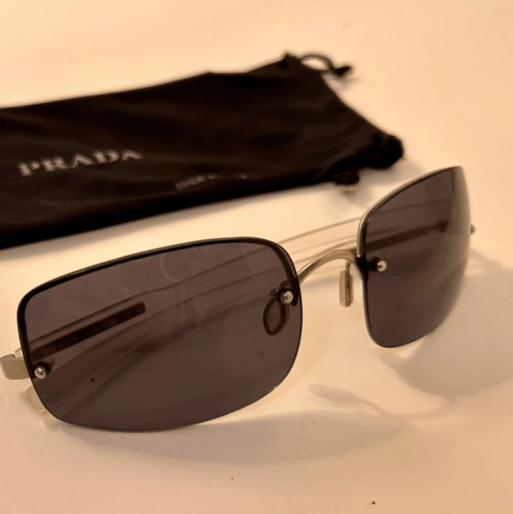 Prada × Vintage PRADA Sunglasses Rimless Sport Metal Frame Shield Wrap Size ONE SIZE - 1 Thumbnail