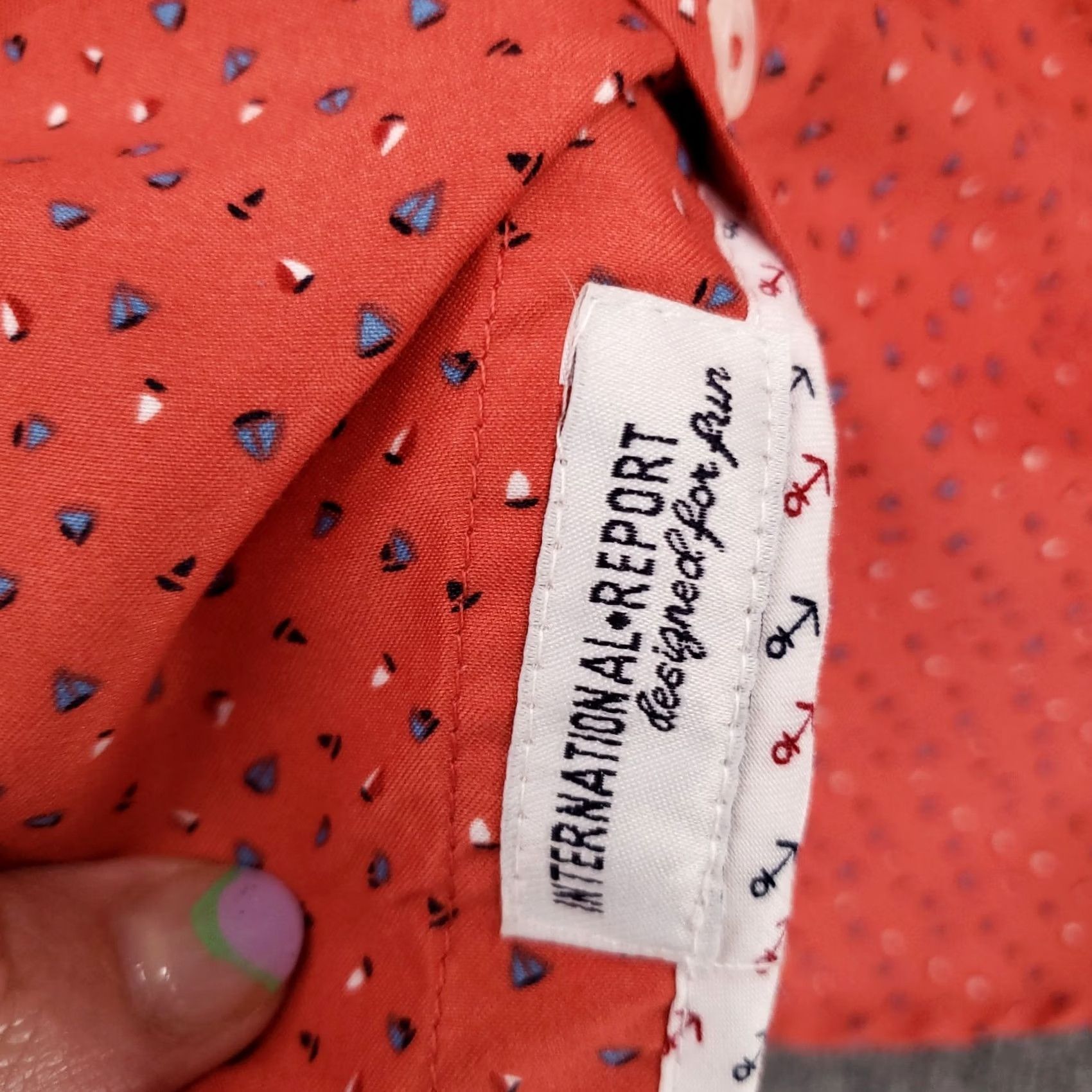 Vintage International Report Button-Down Shirt Mens Small Orange Holiday Tropical Collection Geometric Short Sleeve Collared Button-Up Size US S / EU 44-46 / 1 - 7 Thumbnail