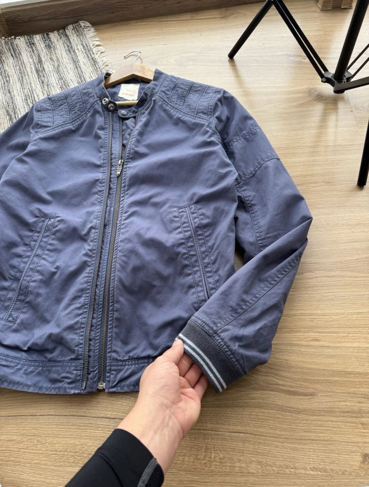 Diesel DIESEL VINTAGE BIKER STYLE Y2K RETRO 90s BLUE COTTON JACKET Size US M / EU 48-50 / 2 - 13 Thumbnail