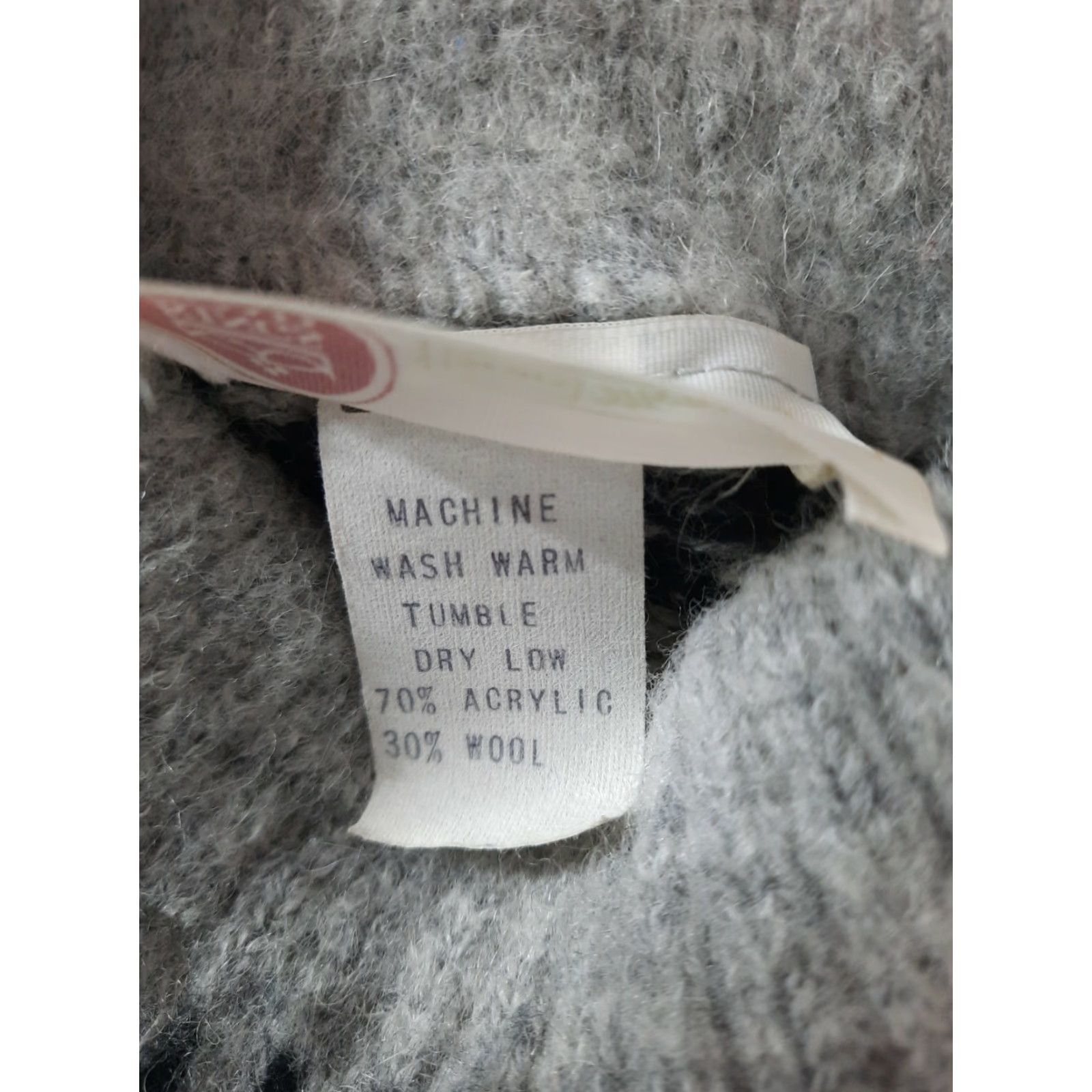 Sears VINTAGE Sears 70s Kings Road Fair Isle Sweater Womens XL Gray Wool Blend Pullover Mock Neck Sweater Size XL / US 12-14 / IT 48-50 - 3 Thumbnail