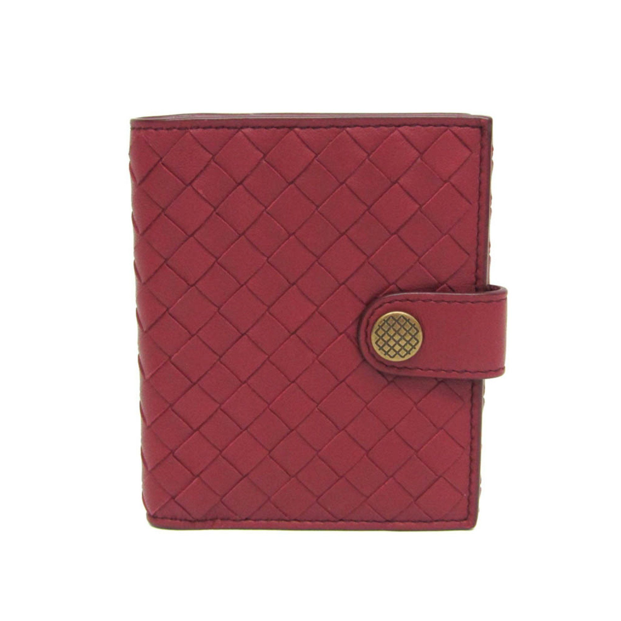Bottega Veneta Bottega Veneta Intrecciato Compact Wallet Women,Men Leather Wallet (bi-fold) Red Color Size ONE SIZE - 1 Thumbnail
