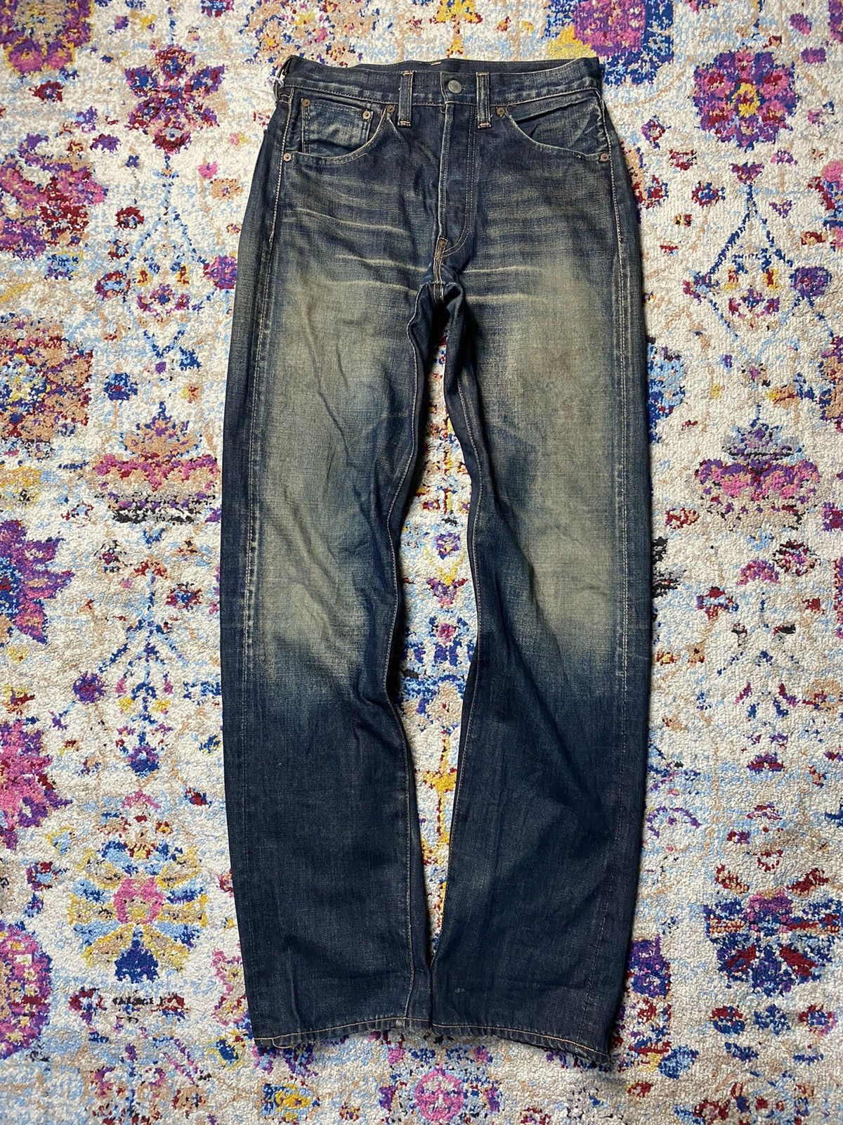 Levi's × Levi's Vintage Clothing × Vintage 1980 Cinch Buckleback Big E 501 Levis Selvedge Slim Straight Size US 34 / EU 50 - 1 Thumbnail