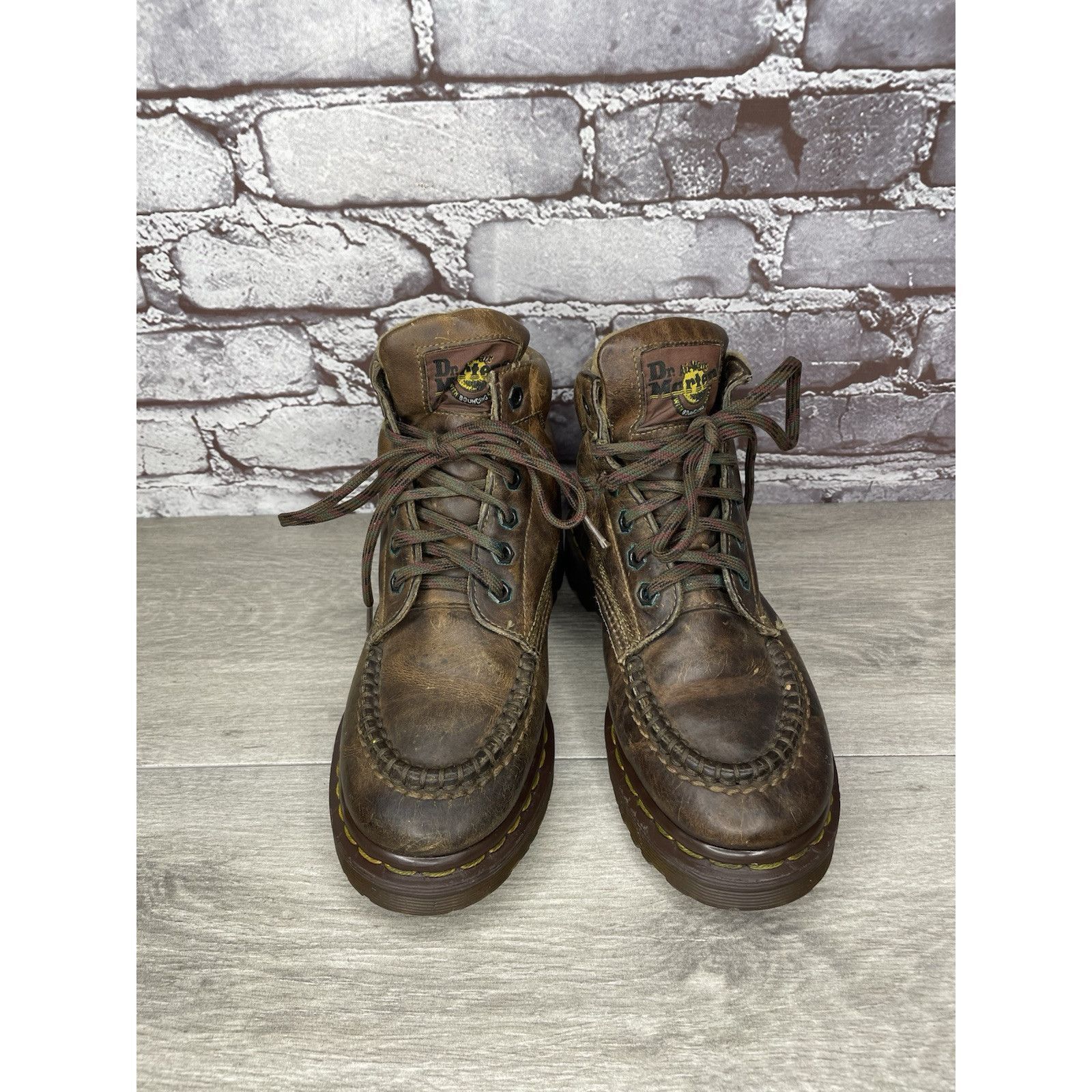 Dr. Martens VTG Dr Doc Martens Brown Leather Lace Up Boots Unisex Sz 4UK Size US 5 / IT 35 - 2 Thumbnail