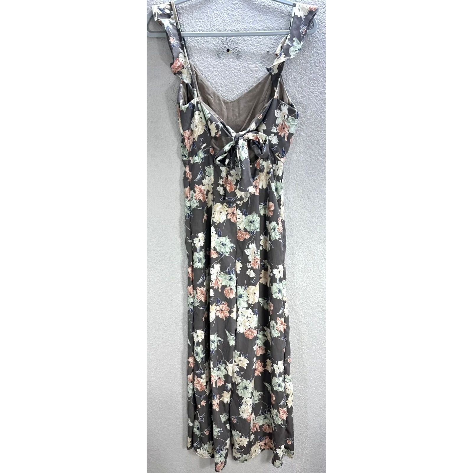 Vintage Leith Women's Romper Overalls Floral Sleeveless Tie Back XXS Brown Size 24" / US 00 / IT 34 - 7 Thumbnail