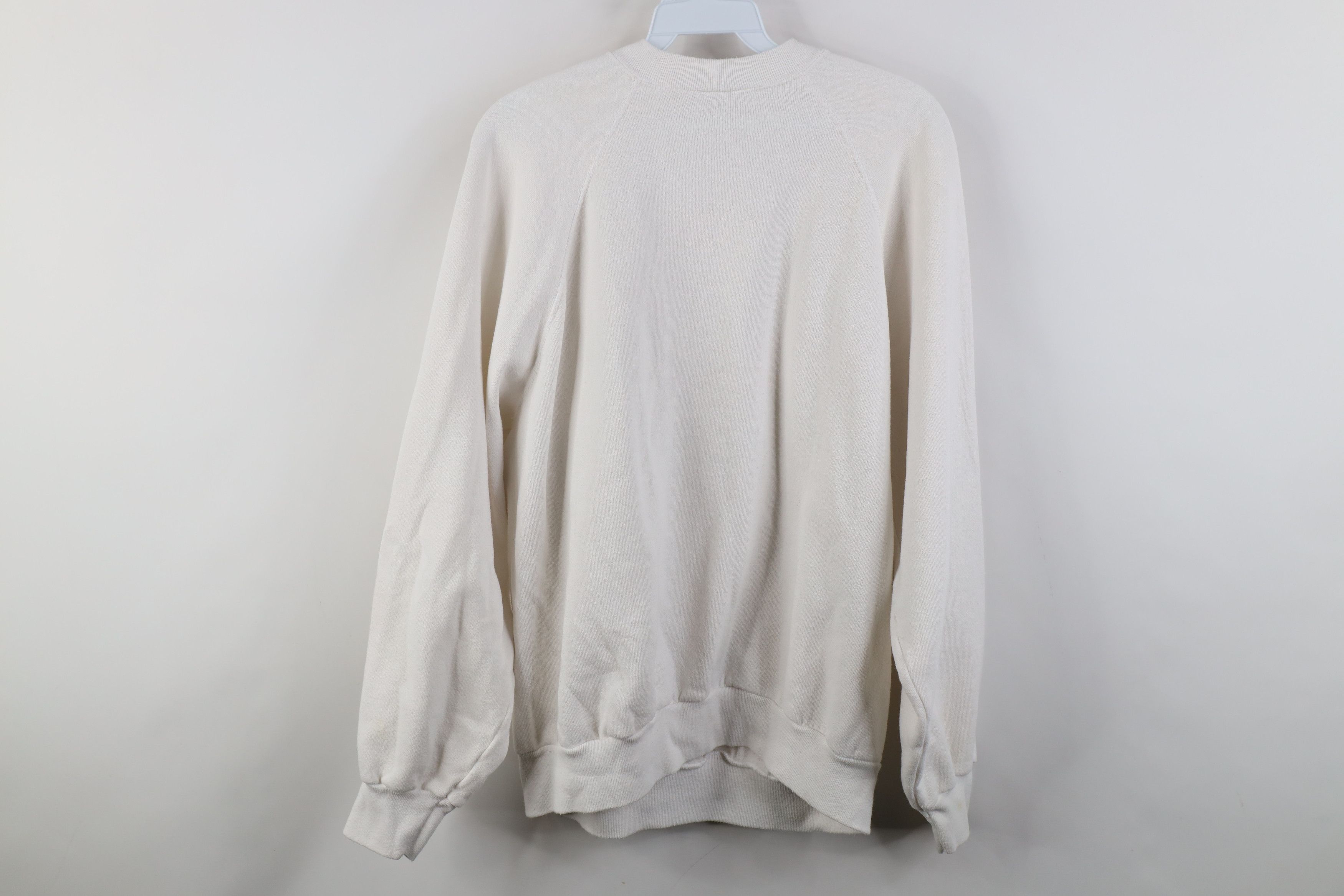 Vintage Vintage 90s Streetwear Blank Crewneck Sweatshirt White Size L / US 10 / IT 46 - 10 Thumbnail