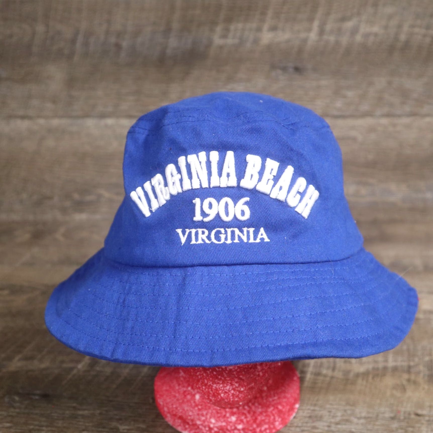 Vintage VIRGINIA BEACH 1906 VA Blue Sail Boat Fishing Outdoors Bucket Hat Cap Adult One Size Shirt Hat Men Blues 1906 Virginia Beach Logo Size ONE SIZE - 2 Thumbnail