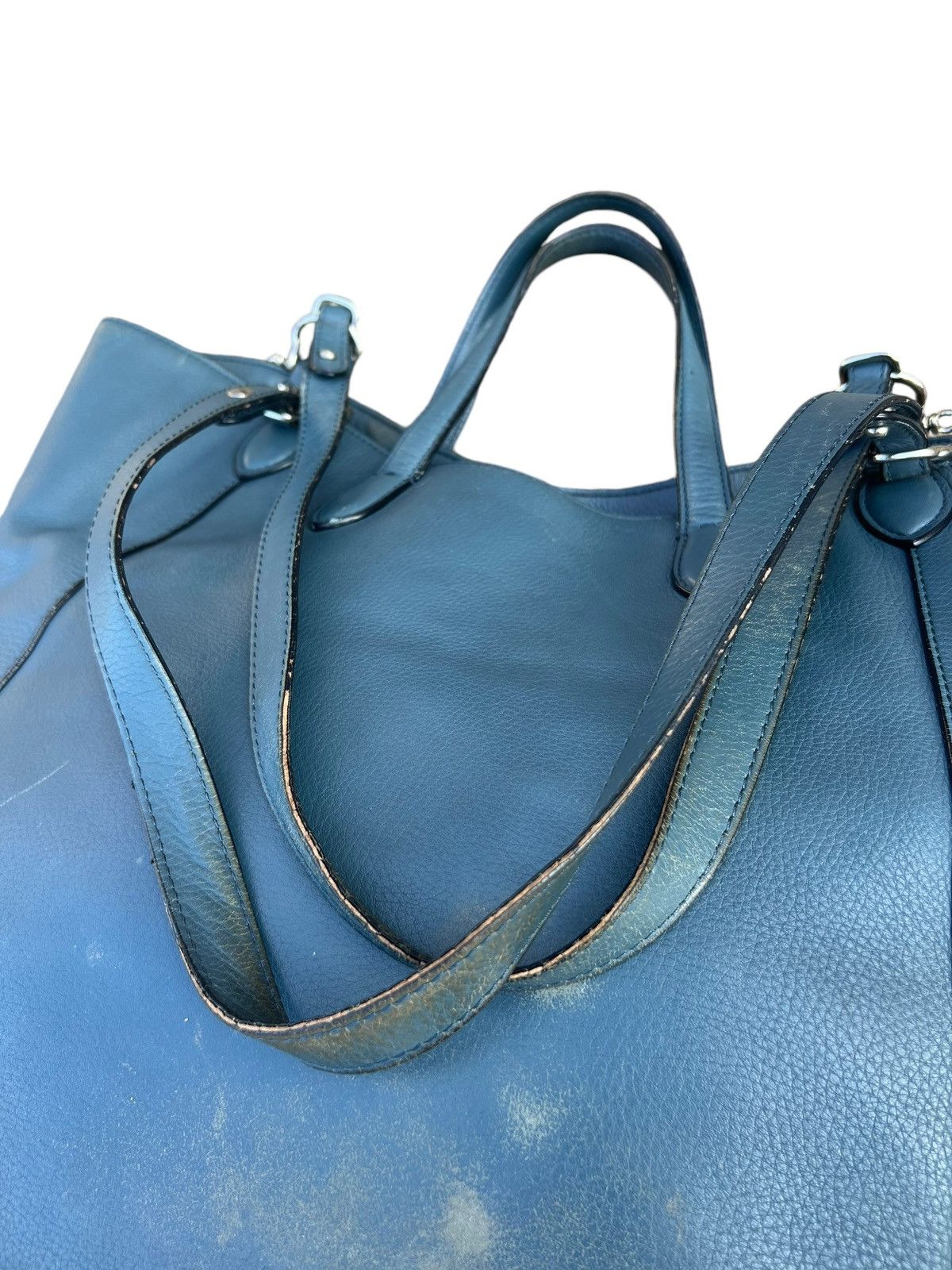 Leather FARO Japan Distressed Patina Leather 2 Way Tote Bag Size ONE SIZE - 11 Thumbnail