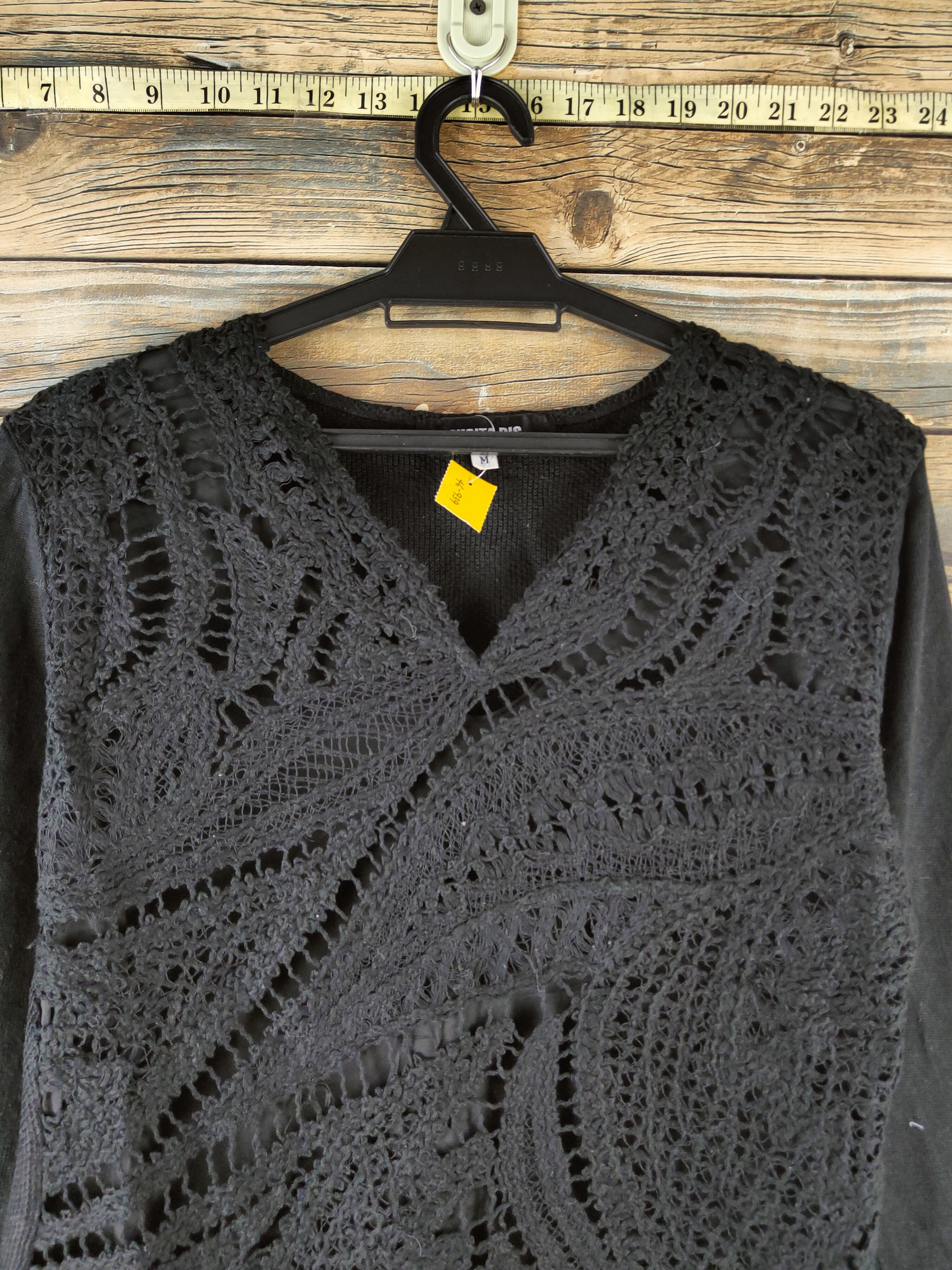 Japanese Brand DL Sugita Bis Black Knitwear Sweatshirts #46-939 Size M / US 6-8 / IT 42-44 - 2 Thumbnail