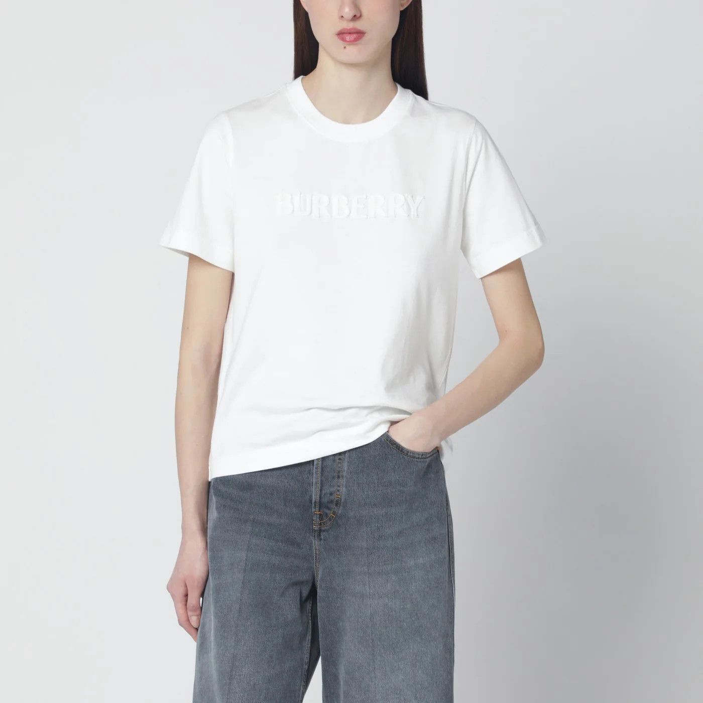 Burberry o1d2blof0426 Logo Short Sleeve T-Shirt in White Size XS / US 0-2 / IT 36-38 - 5 Thumbnail