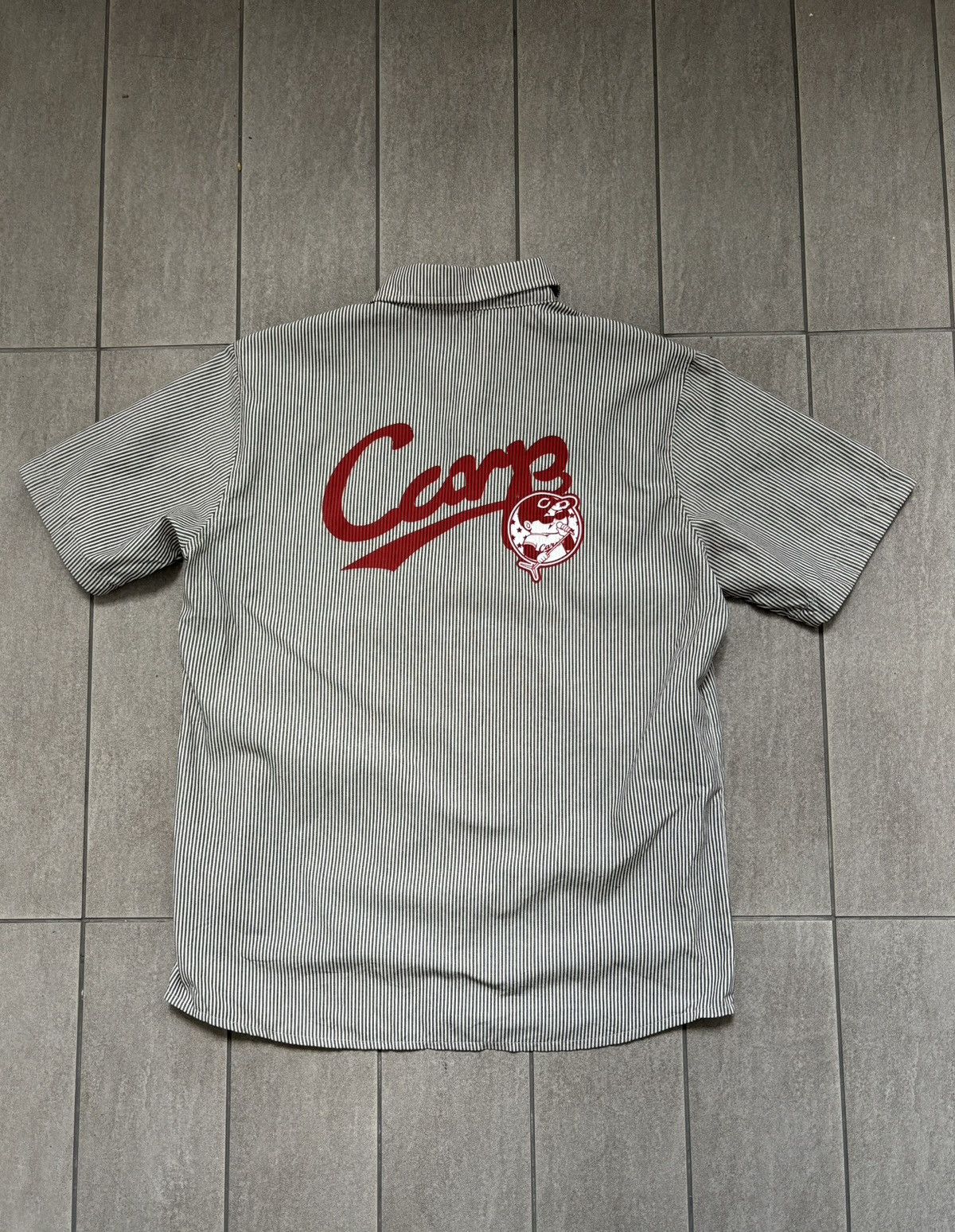 Edition Japan × Japanese Brand Hiroshima Toyo Carps Button Up Stripes Shirt Short Sleeve Size US XL / EU 56 / 4 - 2 Thumbnail