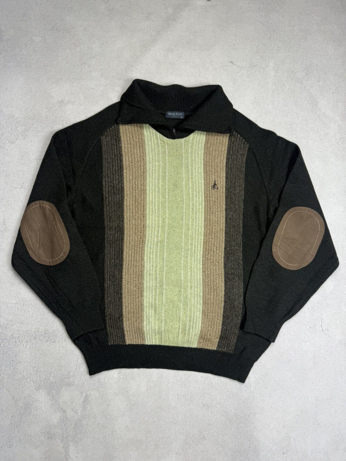 Vintage Vintage Bean Pole Knit Sweater Jumper Quarter Zip Size US L / EU 52-54 / 3 - 1 Thumbnail