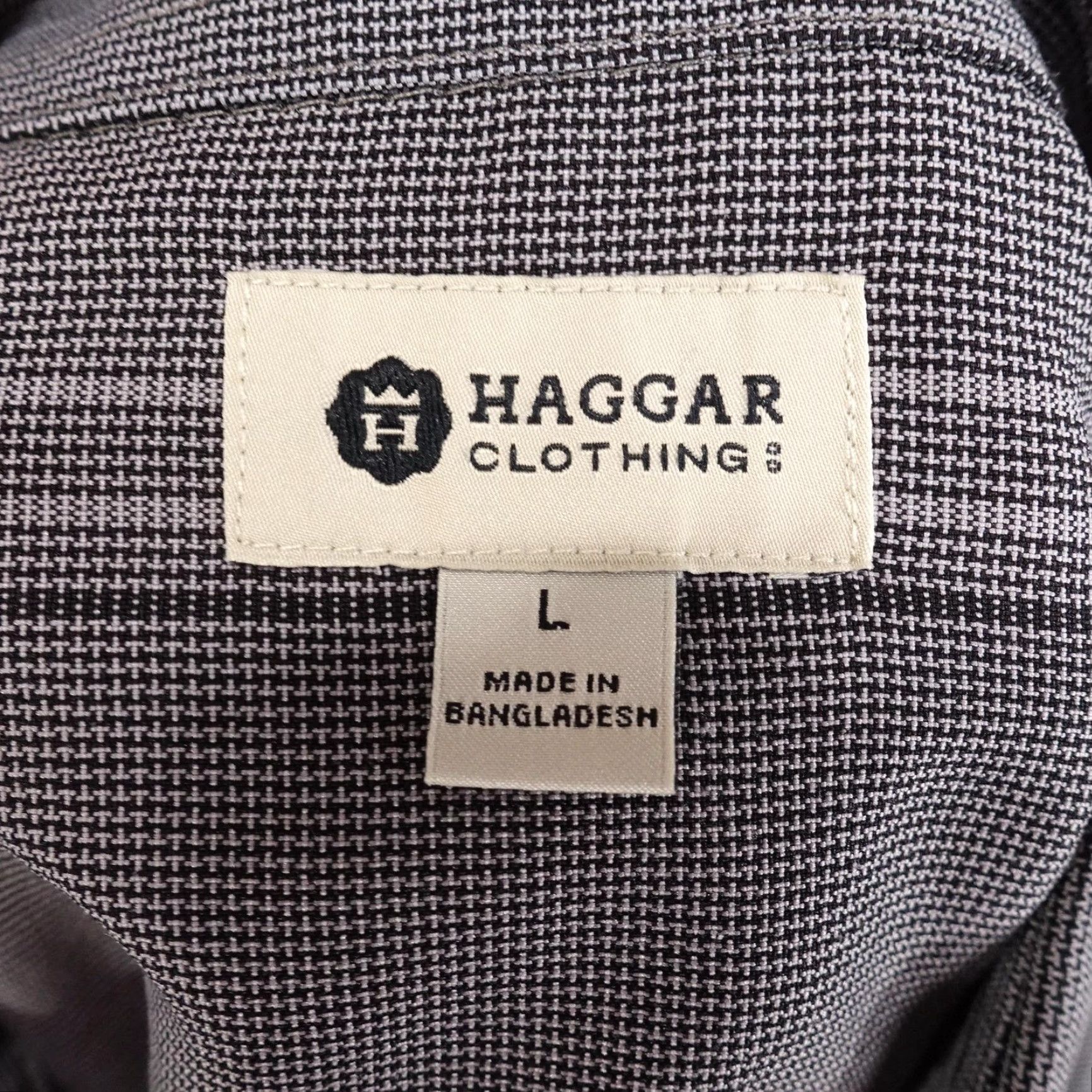 Haggar Haggar Mens Shirt L Gray Short Sleeve Button Front Striped Polyester Casual Size US L / EU 52-54 / 3 - 6 Thumbnail