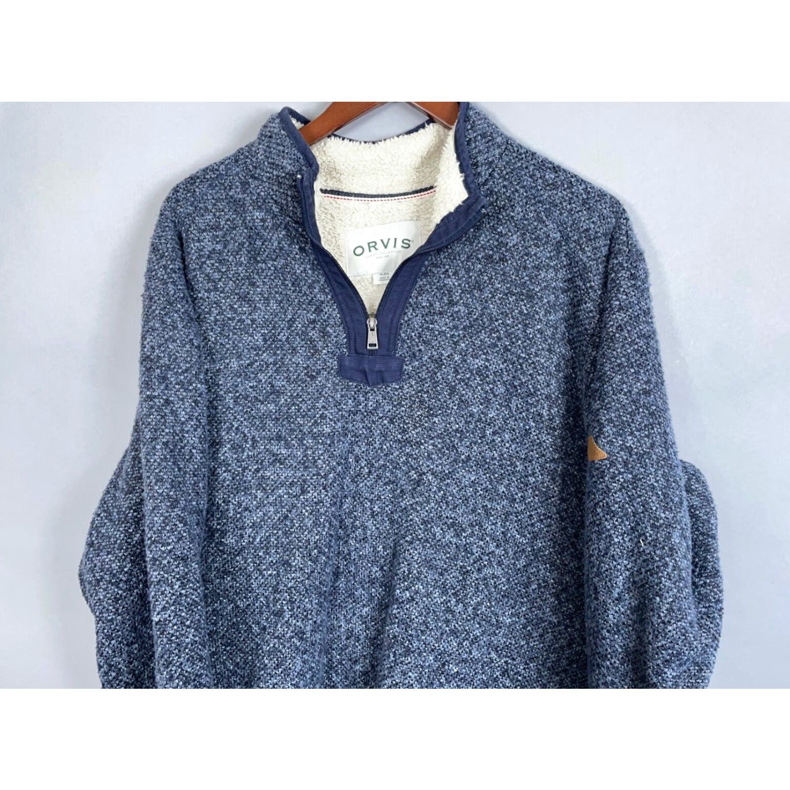 Orvis Orvis Sherpa Lined 1/4 Zip Fleece Sweater Adult XL Dark Blue Heavy Pullover Size US XL / EU 56 / 4 - 3 Thumbnail