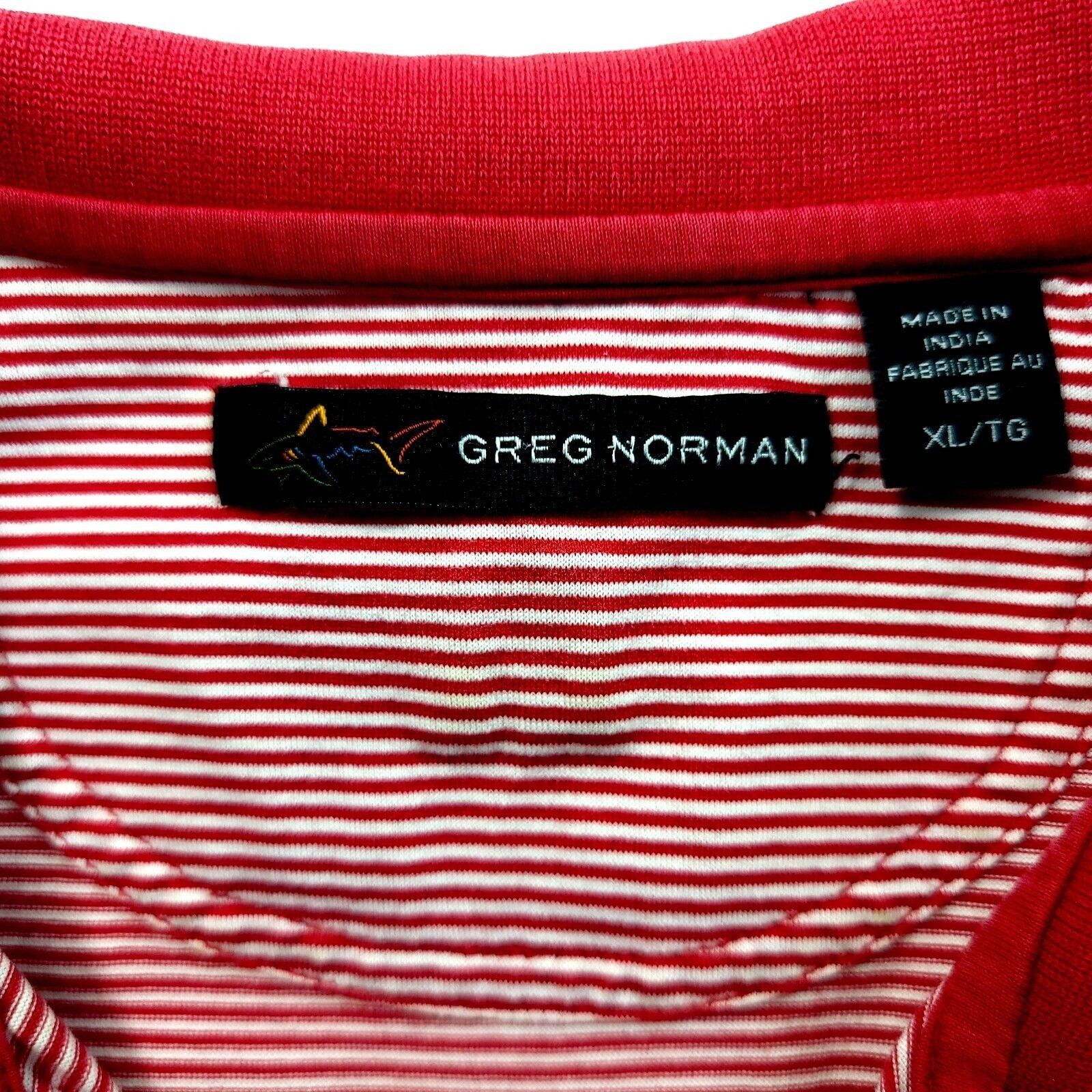 Greg Norman Greg Norman Red White Striped Collared Short Sleeve XL Polo Size US XL / EU 56 / 4 - 8 Thumbnail