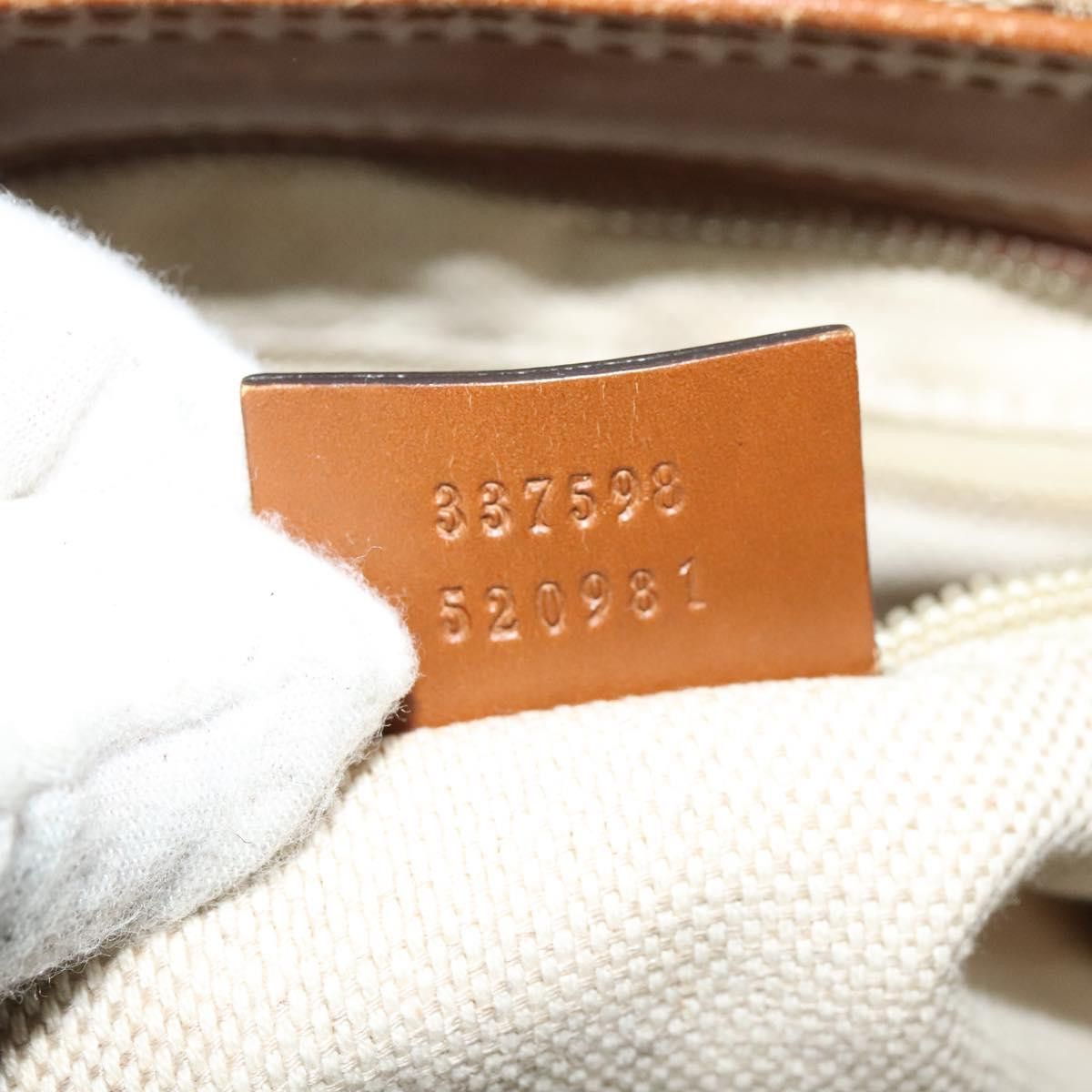 Gucci GUCCI GG Canvas Web Sherry Line Shoulder Bag Beige Gold Size ONE SIZE - 20 Thumbnail