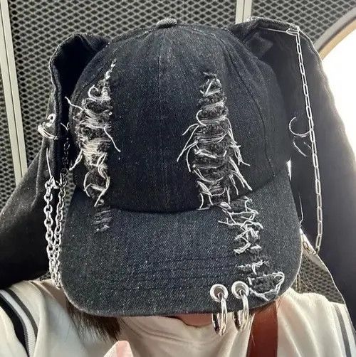 Japanese Brand Avant garde chunky bunny rabbit ear distressed raw denim cap Size ONE SIZE - 7 Thumbnail