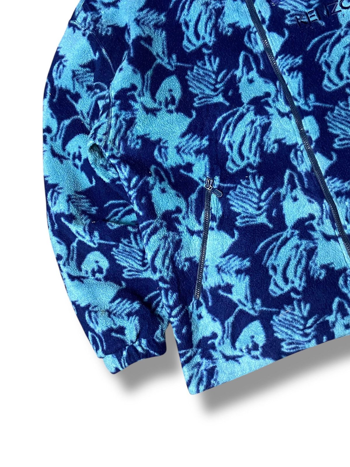 Japanese Brand × Kenzo × Vintage KENZO GOLF Fish Patterned Fleece Jacket (132) Size US S / EU 44-46 / 1 - 6 Thumbnail