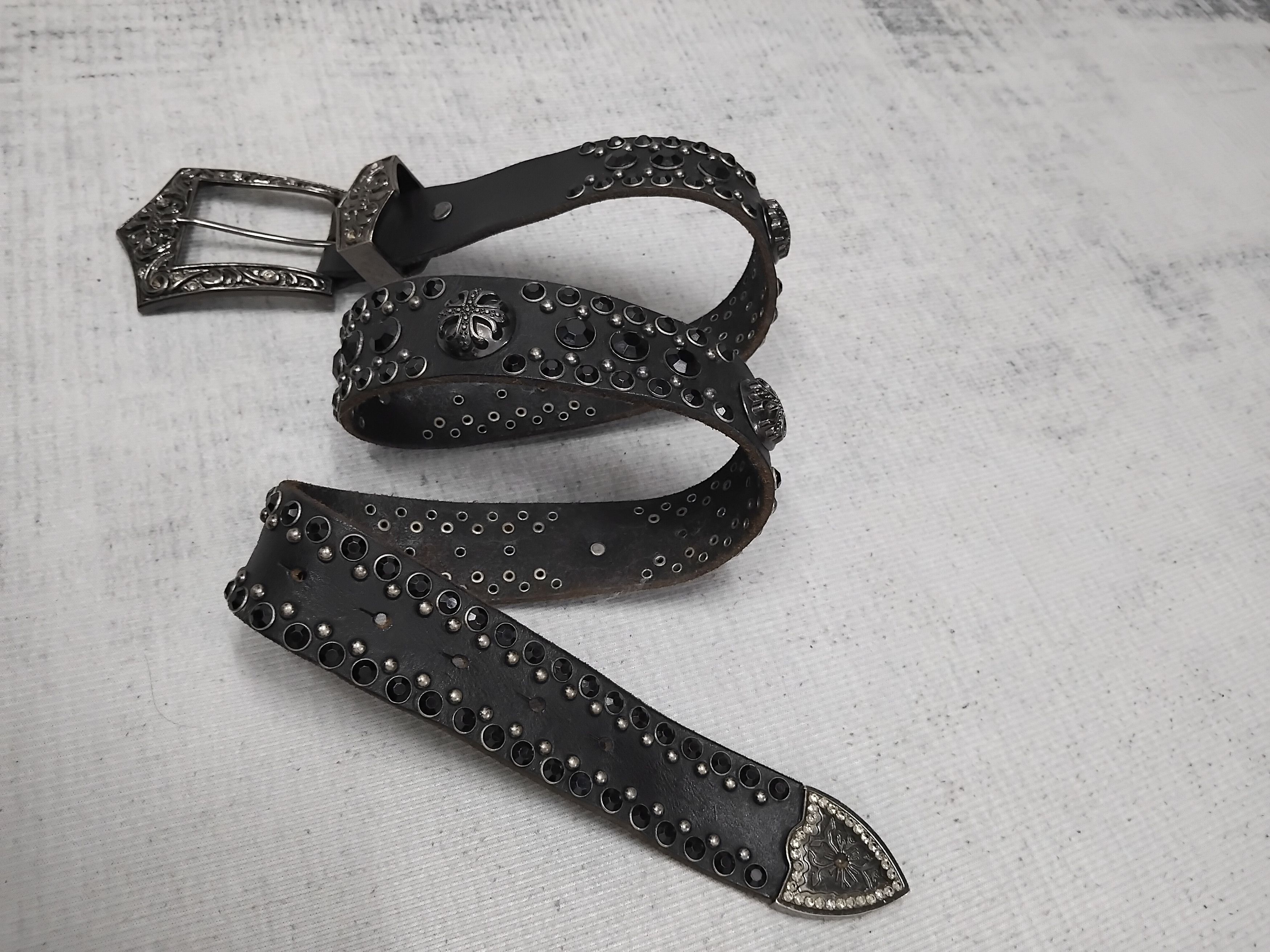 Japanese Brand 💥Diablo punk rock style black colour leather belt Size ONE SIZE - 9 Thumbnail