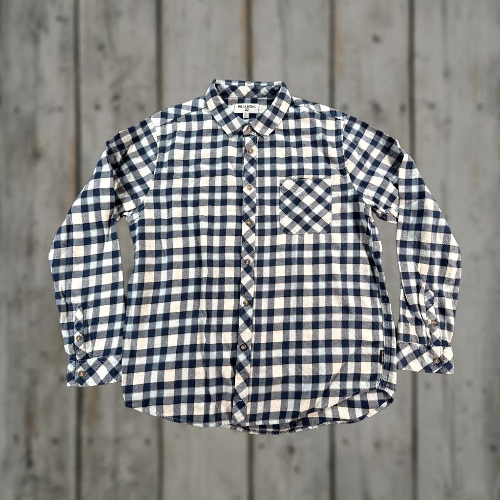 Billabong Billabong Mens Large Blue Plaid Flannel Button Shirt - Regular Fit Size US L / EU 52-54 / 3 - 1 Thumbnail