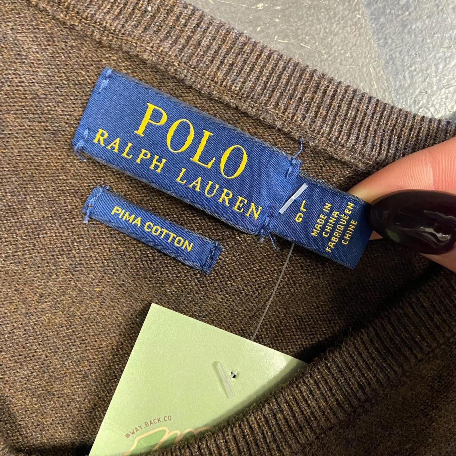 Polo Ralph Lauren Polo Ralph Lauren Brown V Neck Size US L / EU 52-54 / 3 - 4 Thumbnail