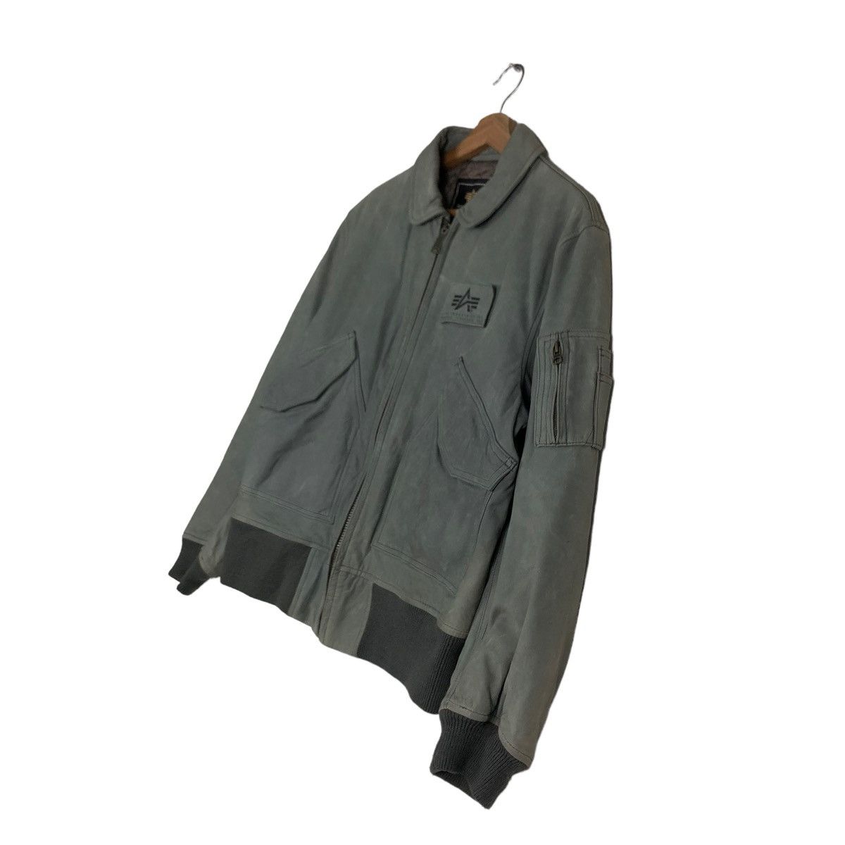 Alpha Industries 🔥VINTAGE GENUINE LEATHER COWHIDE BOMBER JACKET FLY USA Size US M / EU 48-50 / 2 - 4 Thumbnail