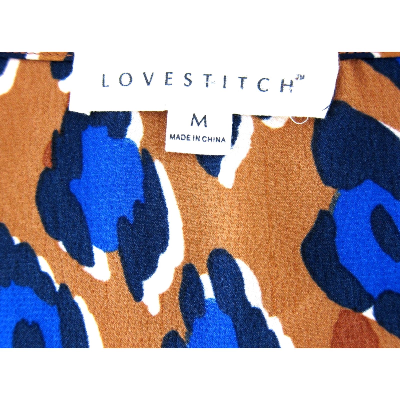 Vintage Love Stitch Cap Sleeve Dress Brown Blue Cheetah Print Wrap Long High Low Medium Women Size M / US 6-8 / IT 42-44 - 3 Thumbnail