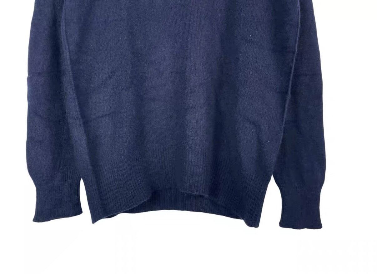 Burberry Burberry Navy Blue Check Detail Cashmere Sweater J31 Size US L / EU 52-54 / 3 - 4 Thumbnail