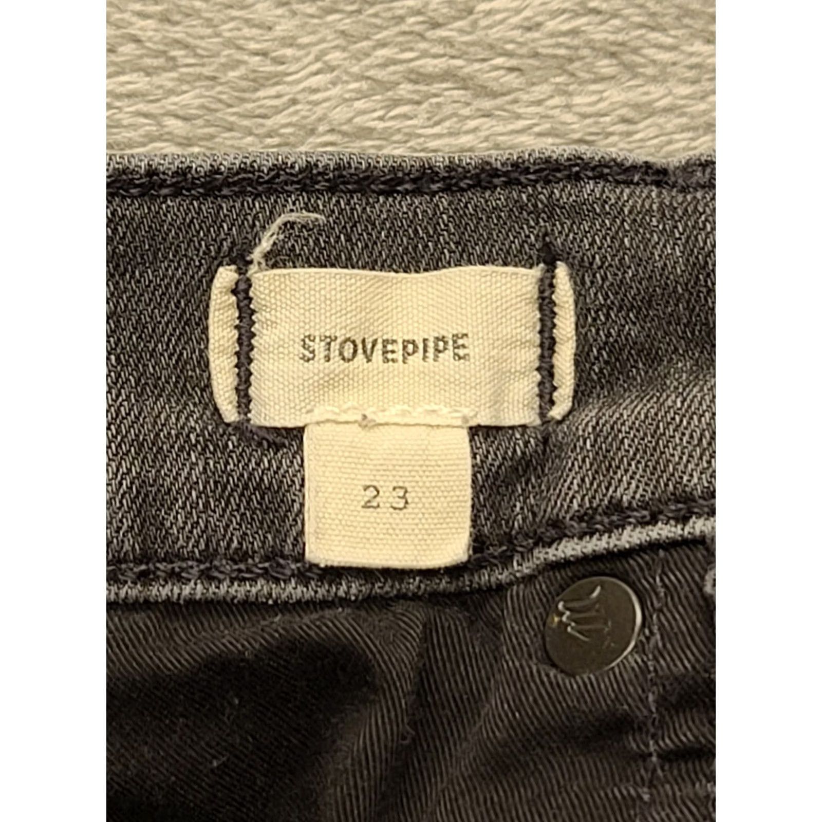 Madewell Madewell Jeans Womens 23 High Rise Stovepipe Straight Leg Raw Hem Black Stretch Denim Size 40" / US 18 - 7 Thumbnail