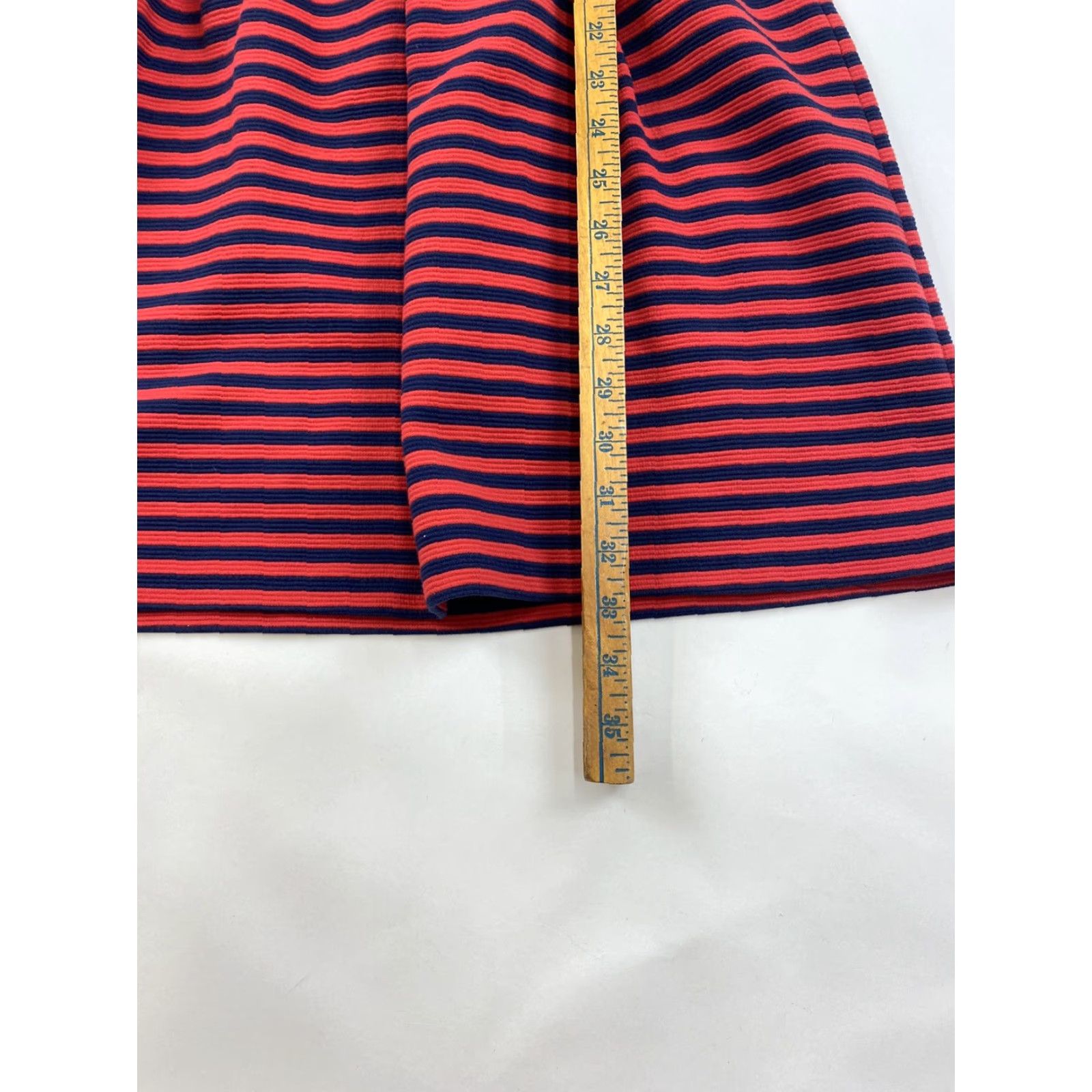 J.Crew J.CREW Dress Womens 6 Red Striped Fit & Flare Knee Length Short Sleeve Womens Casual Business Label: J.CREW Size M / US 6-8 / IT 42-44 - 6 Thumbnail