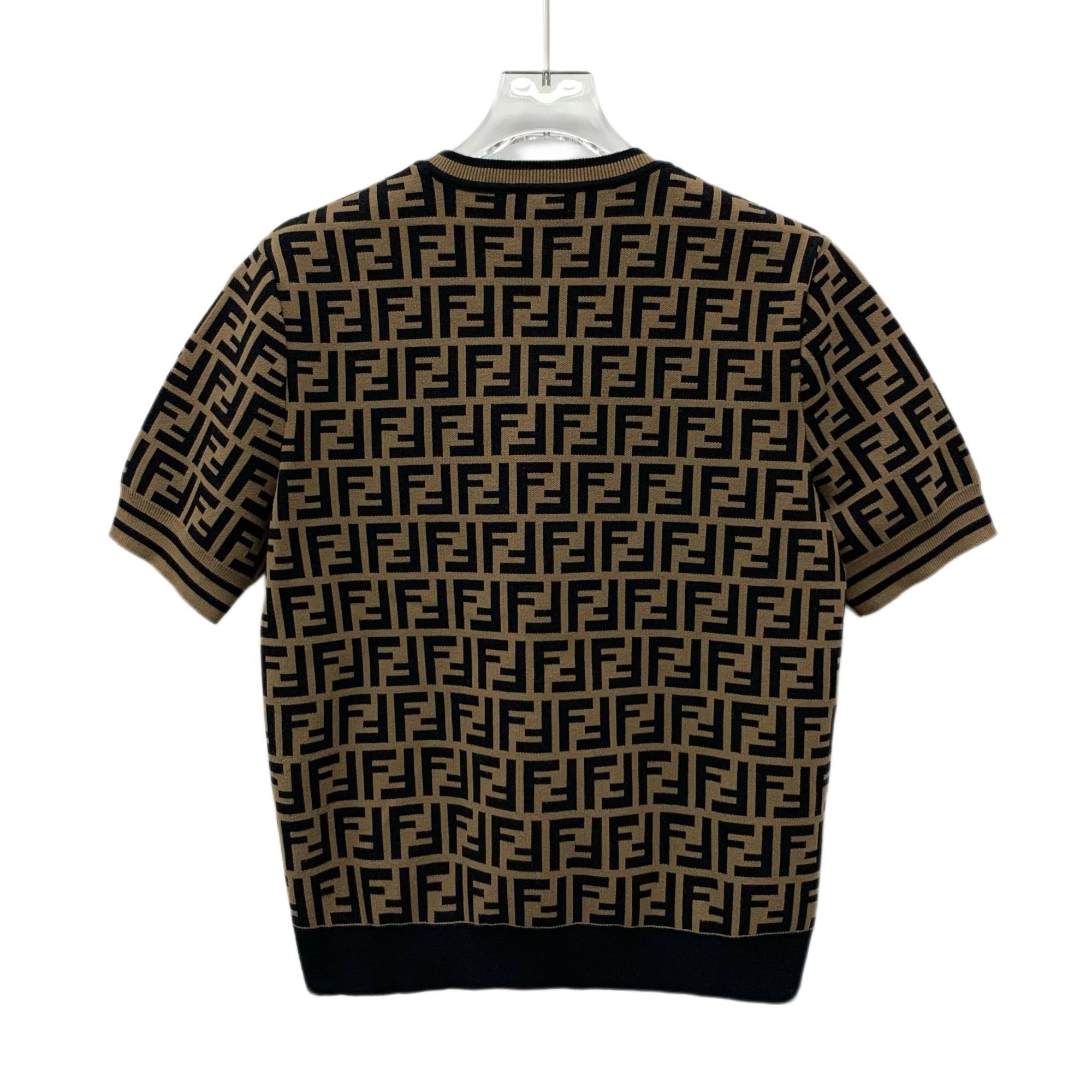 Fendi Fendi Roma Dark Brown & Black Logo Full Print Short-Sleeve K Size L / US 10 / IT 46 - 8 Thumbnail