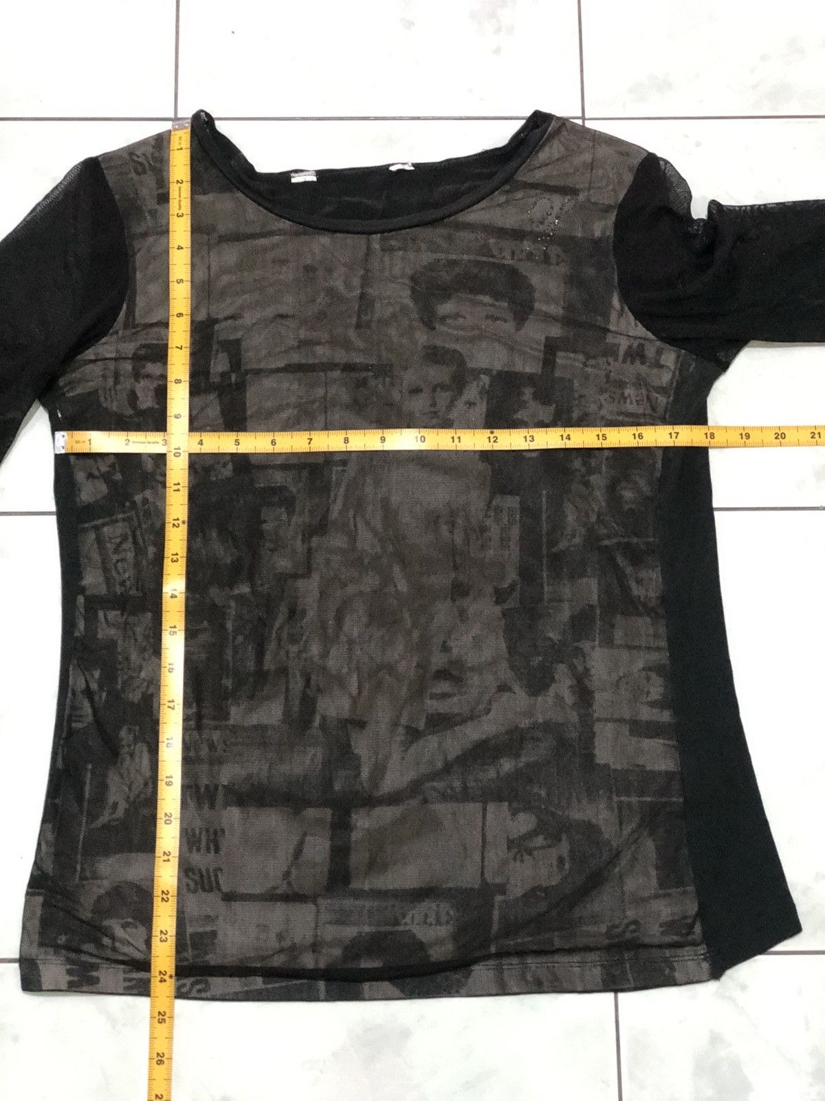 If Six Was Nine Twiggy Supermodel 1960 Portrait Mesh Top Size M / US 6-8 / IT 42-44 - 17 Thumbnail